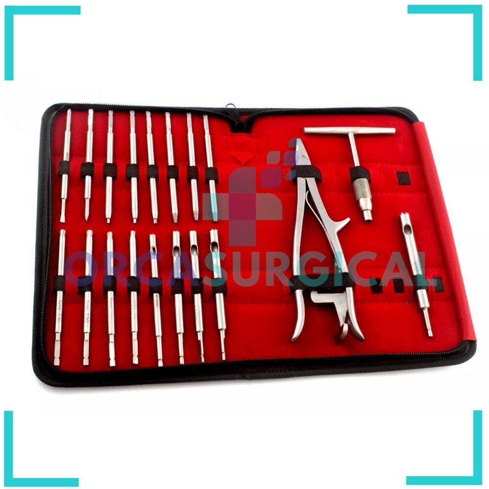 Broken Screw Removal Instrument 19 PCs Set With Case Orthopedics Broken Screw Ex