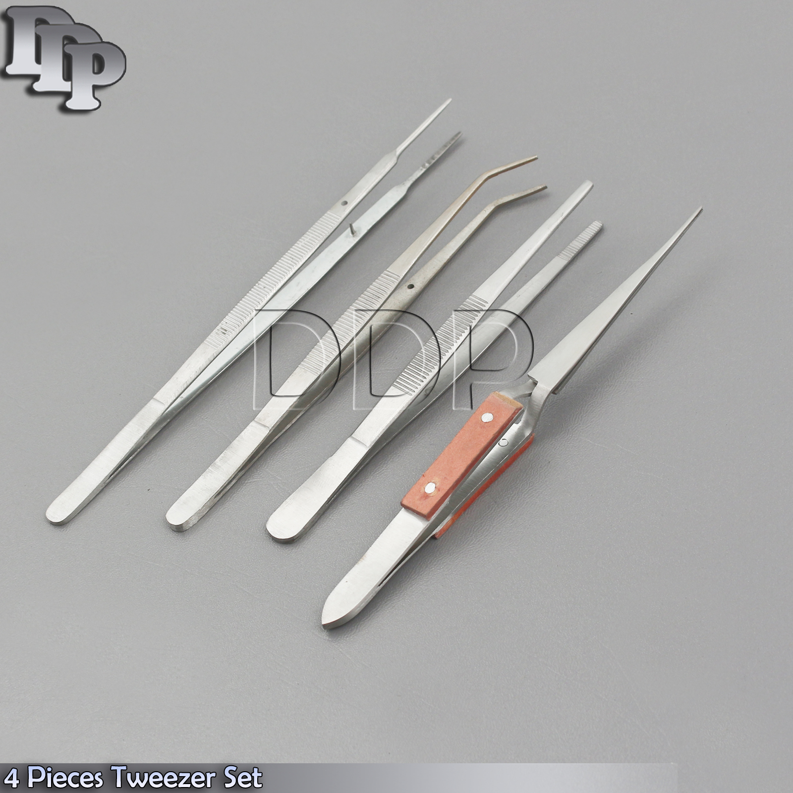 4 PIECE TWEEZERS SET SURGICAL DENTAL INSTRUMENTS PR-126