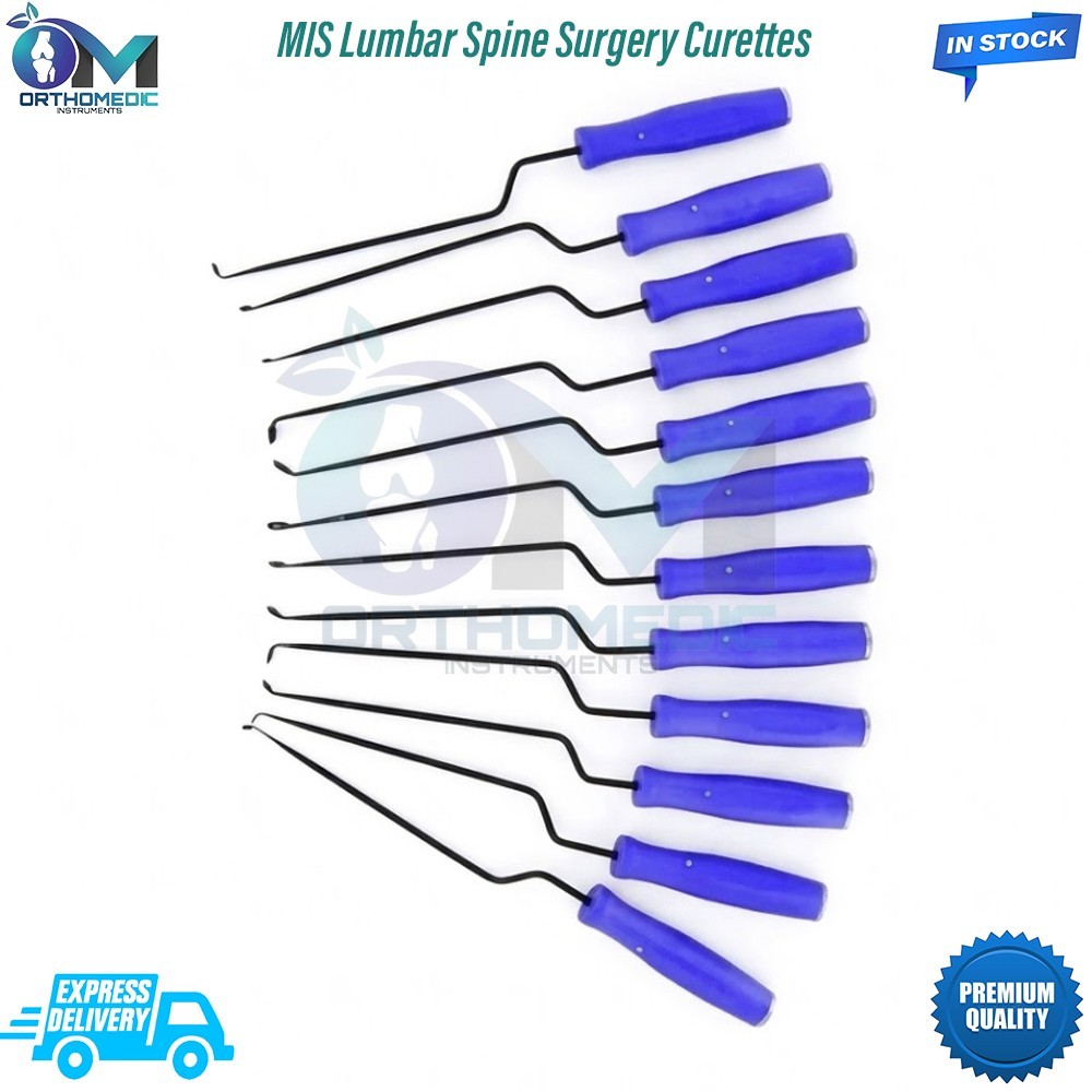 Basic MIS Lumbar Spine Surgery Curettes Set of 12Pcs Instruments Top Quality