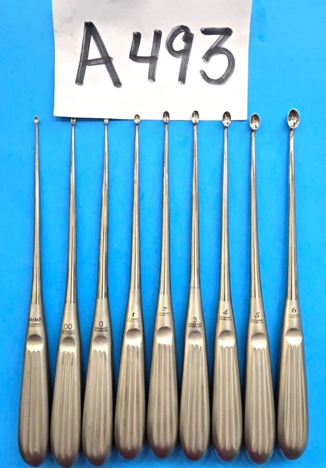 Turtle Surgical Orthopedic Brun Bone Curette Set 9″ (Size 000,00,0,1,2,3,4,5,6)