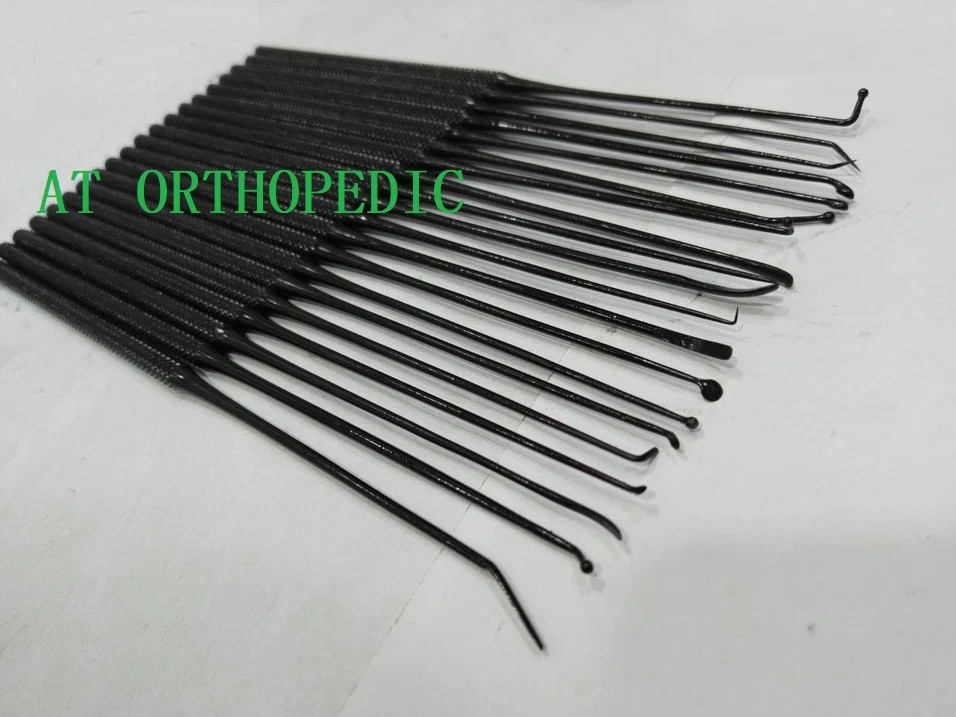 Rhoton Micro Dissector Set 20 Pcs Black Handle Neurosurgery Surgical Instruments