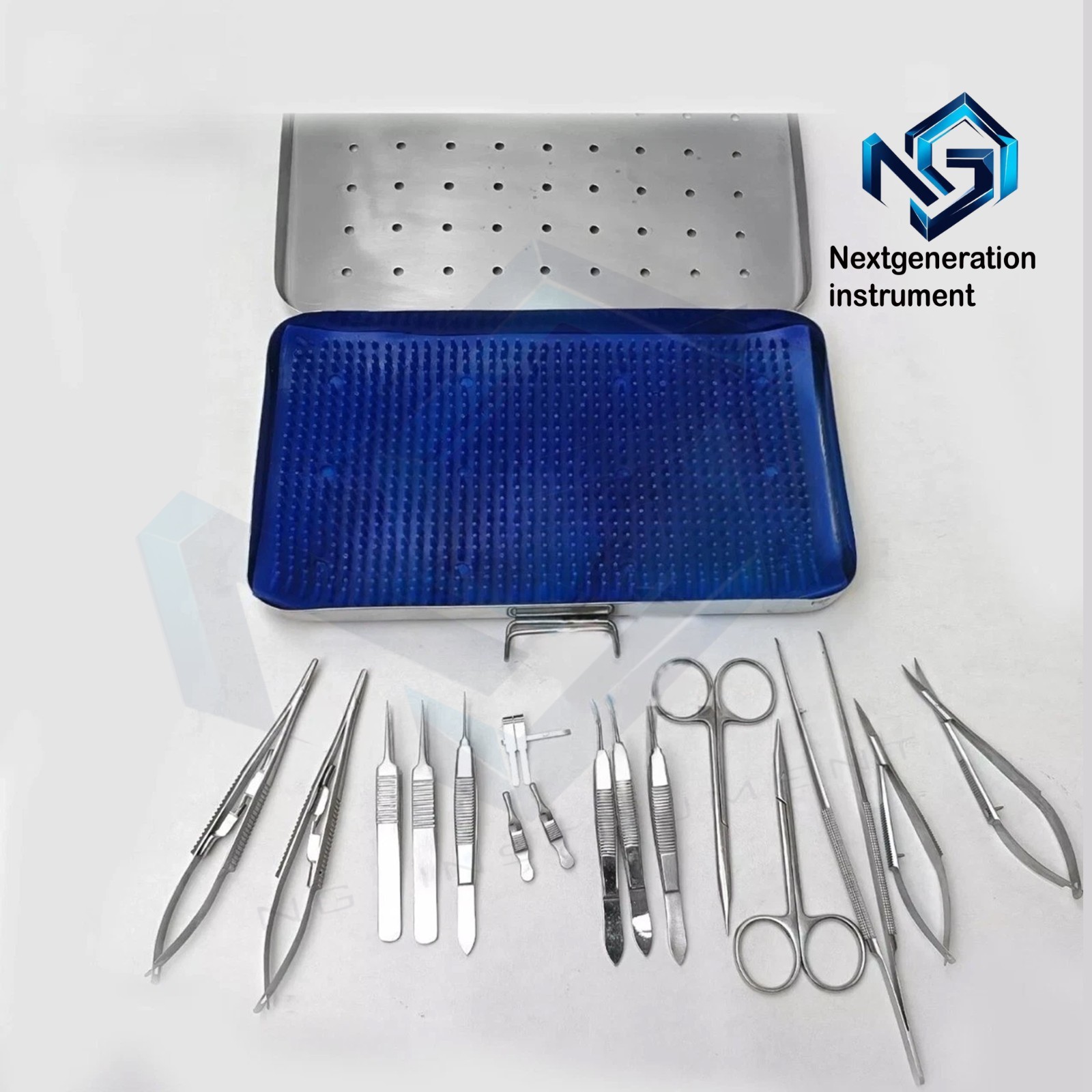Micro Hand Surgery Instrument Kit 17 Pcs Microvascular Clamp Surgical Suture Set