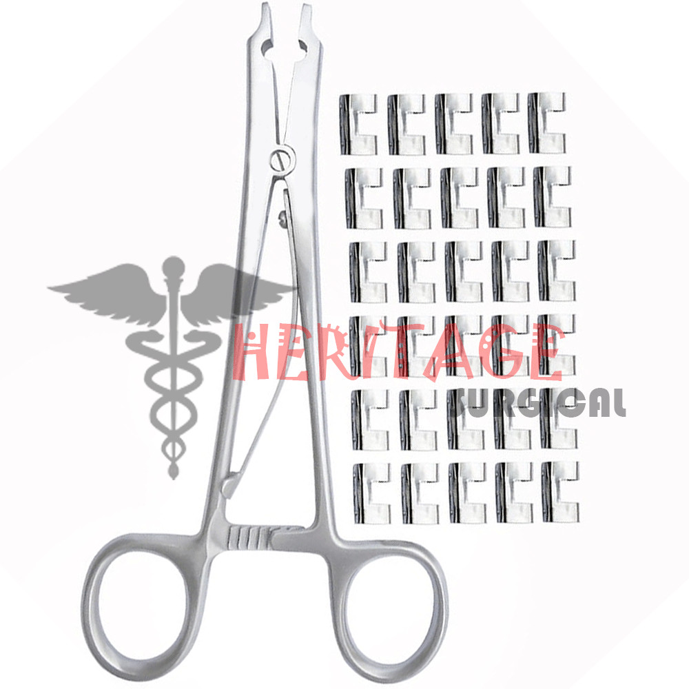 Raney Scalp Clip Applicator Plus 30 Pcs Clips Surgical Instruments Set