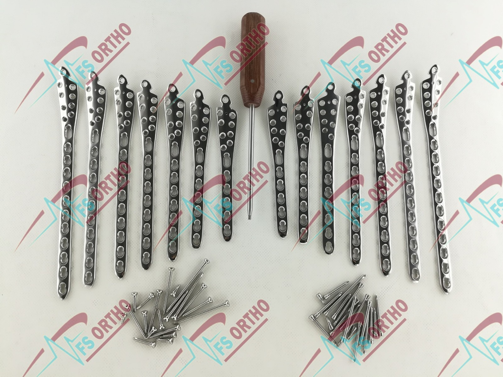 Distäl Tibiä Locking Plates 4–12 Holes L & R with LCP Screws 102 PCS SS316L
