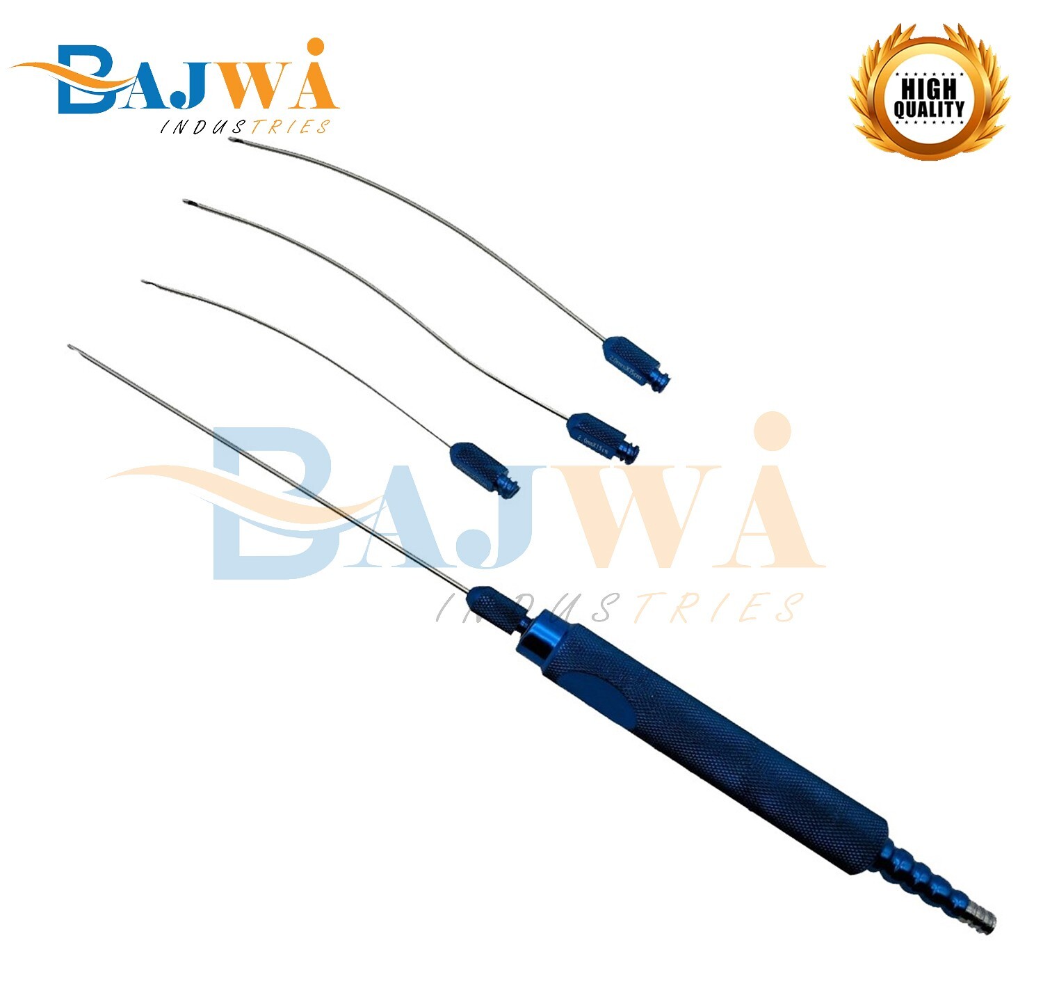 Set of 5 Luer Lock Infiltration Cannula 4 cannulas with Reusable Handle