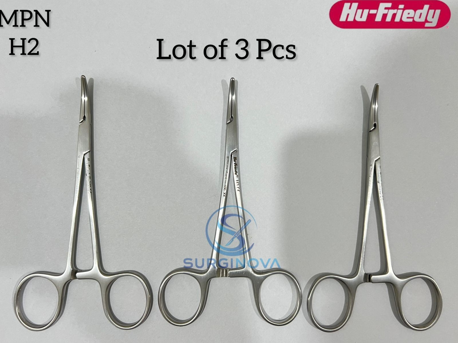 3X Hu-Friedy H2 Kelly #2 Surgical Hemostat Curved 5.5 Stainless Steel