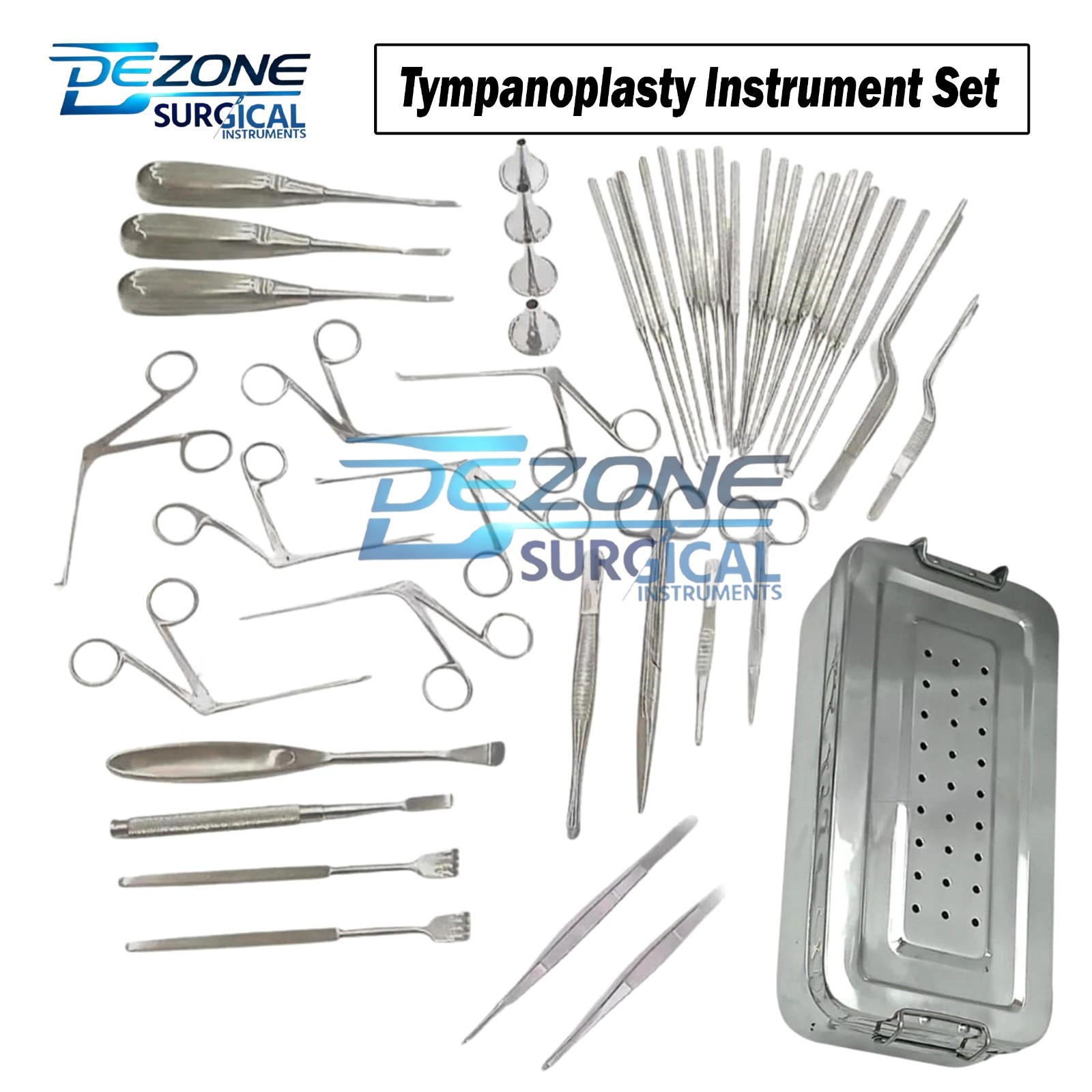 Tympanoplasty Instruments 58 Pcs Set Micro Ear Surgery ENT Premium Instrument CE