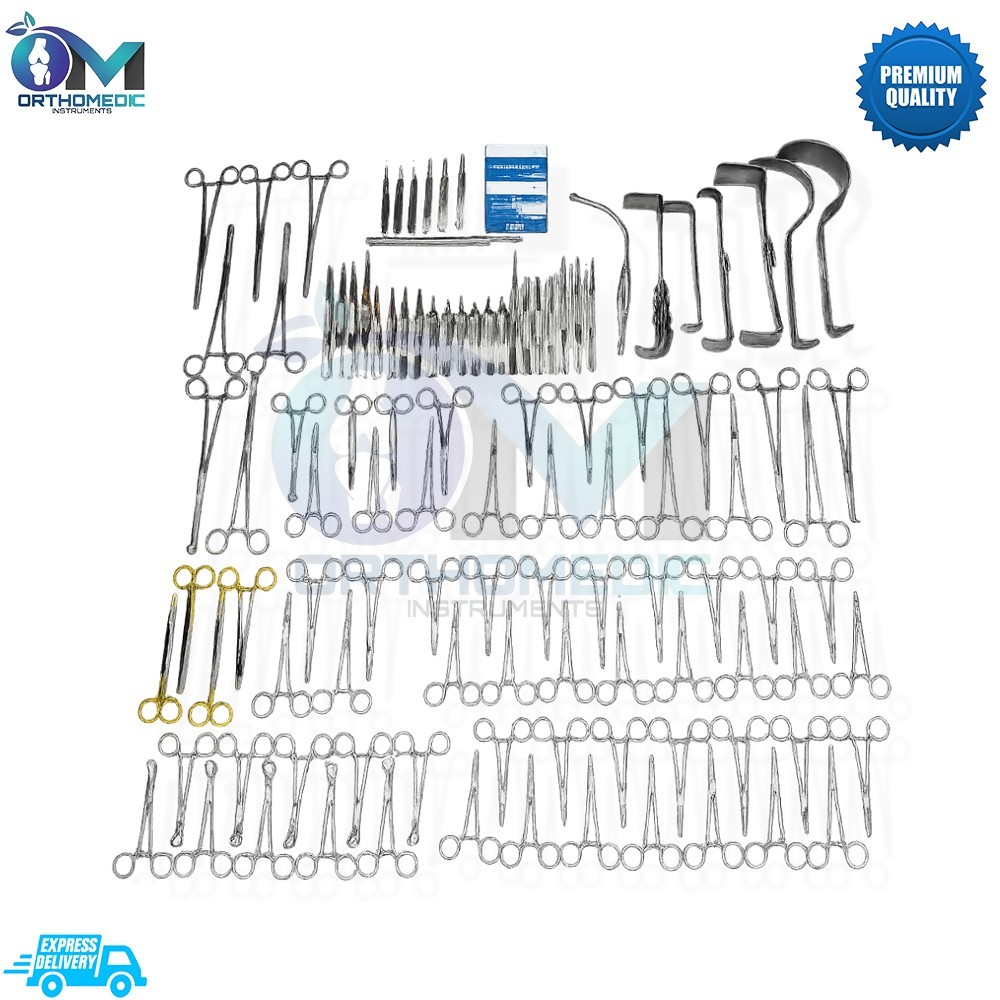New 108-Pcs Set Laparotomy Instruments MedicalSurgical Abdominal Surgery Kit