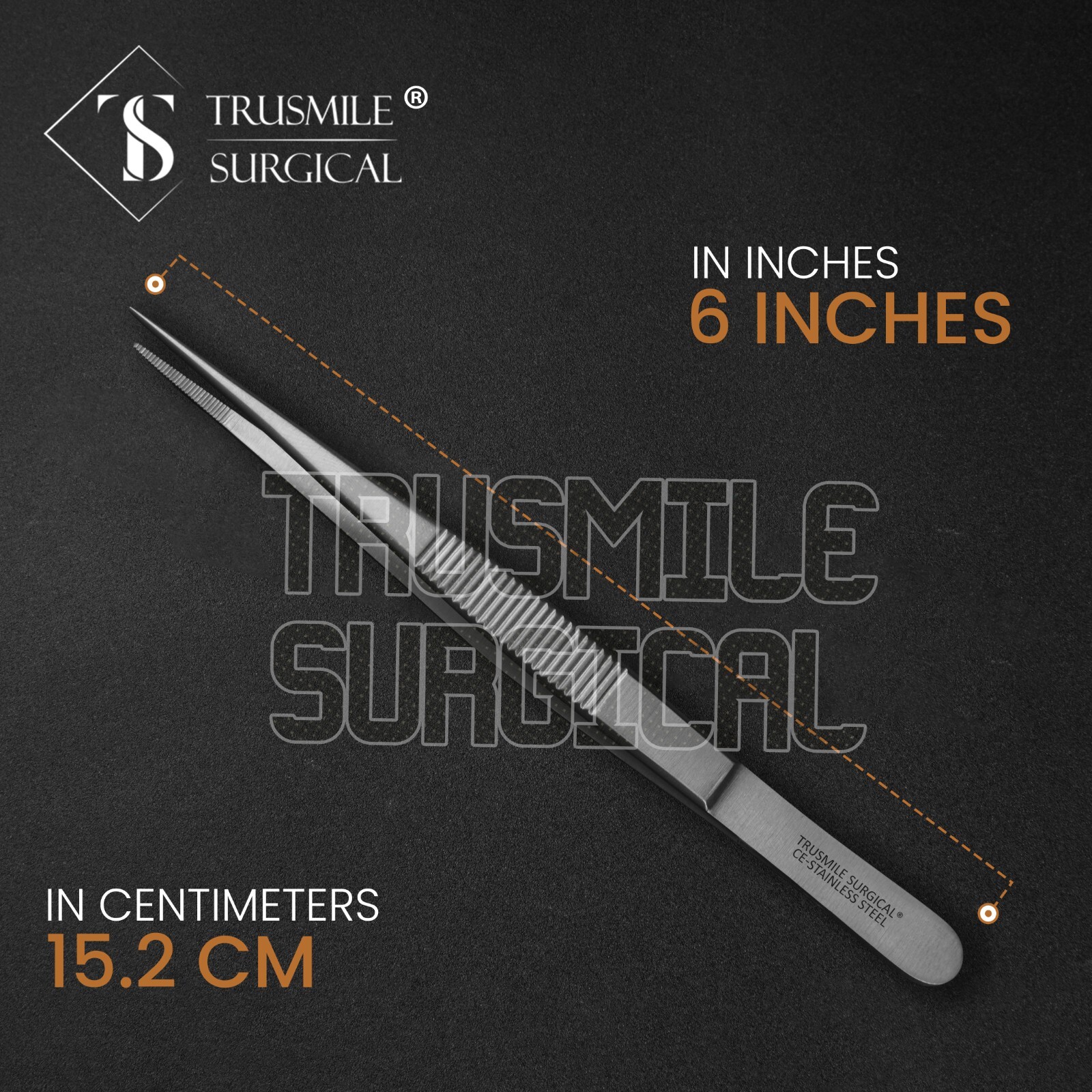 New Micro Precision Fine Pointed Tweezer 6″ `Trusmile Surgical