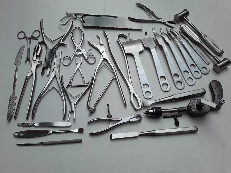 Orthopedic Retractor Bone Drill Saw Surgical Surgery Instruments 29 Set Pcs A+