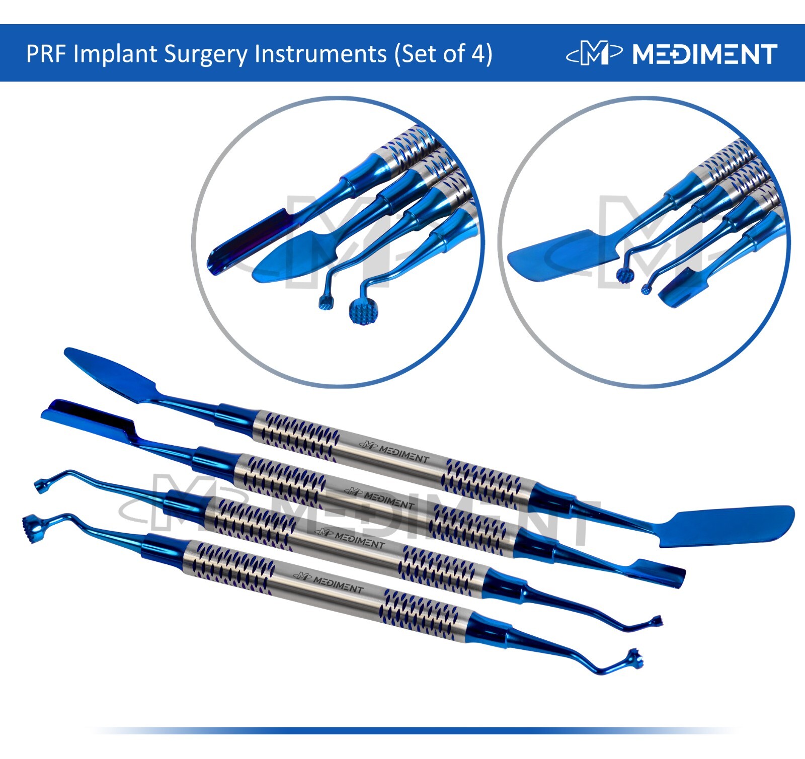 Dental Implant PRF Set of 4 Instruments Kit Surgical Surgery Compactor Carrier
