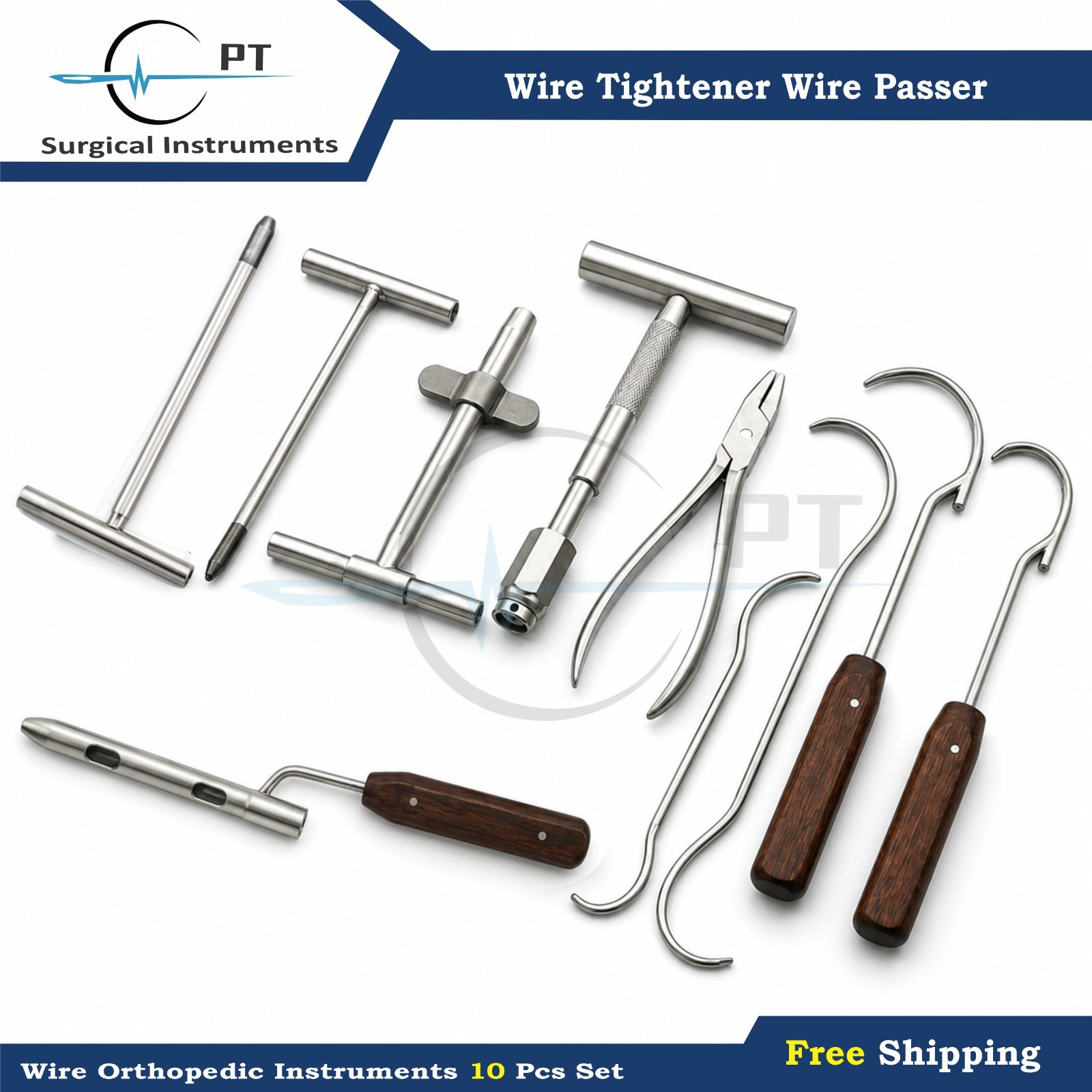Wire Tightener Wire Passer K Wire Orthopedic Instruments Set Of 10 Pcs