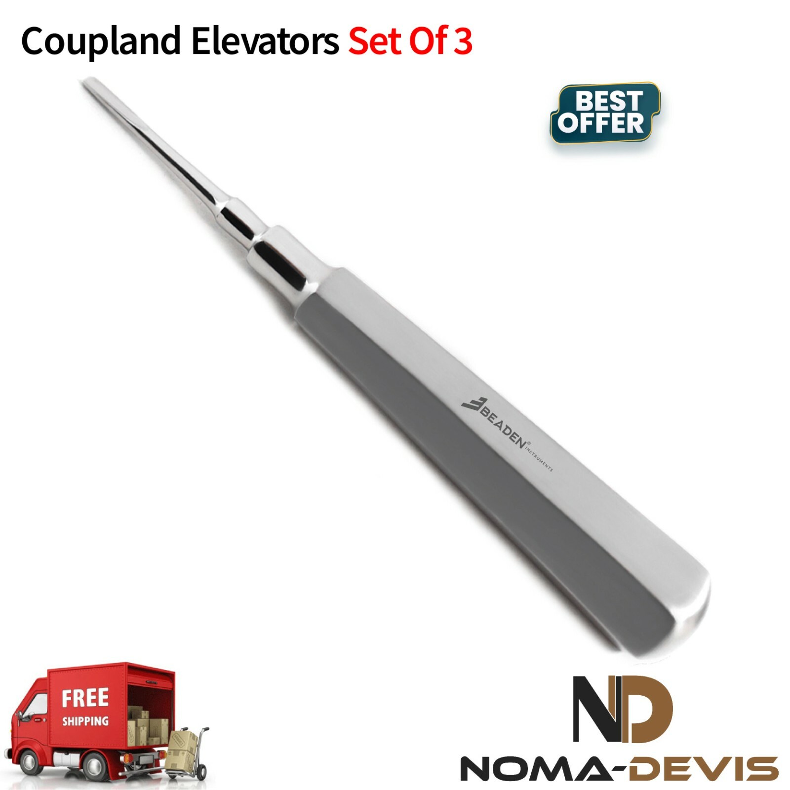 Surgical Coupland Root Elevators Vets Oral Surgery Tooth Extraction Set of 3