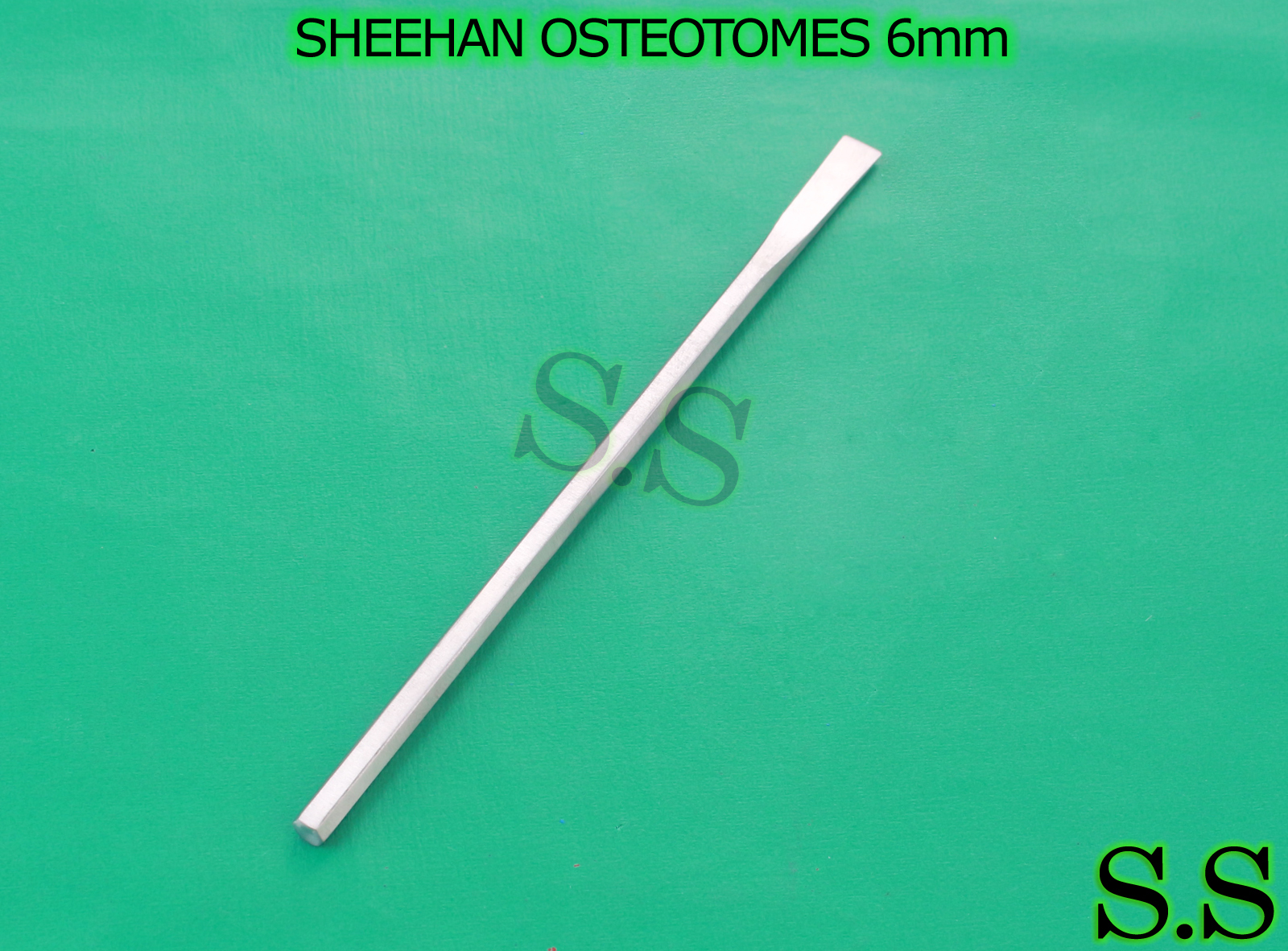 SHEEHAN OSTEOTOMES 6.25″ hexagon handle 6mm wide Surgical Dental Instruments