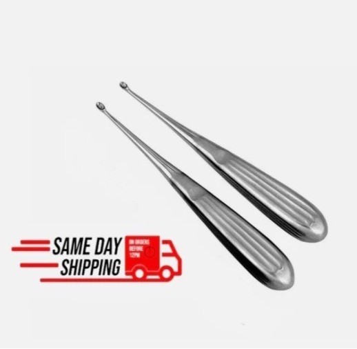 Bone Curettes Orthopedic Set of 2 Surgical Curette Instruments Stainless Steel