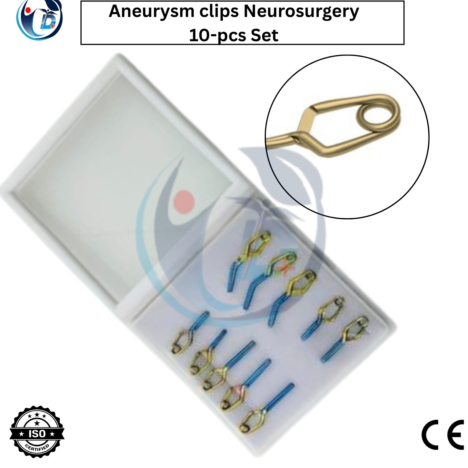 Aneurysm clips Neurosurgery 10-pcs Set In titanium Premium Quality