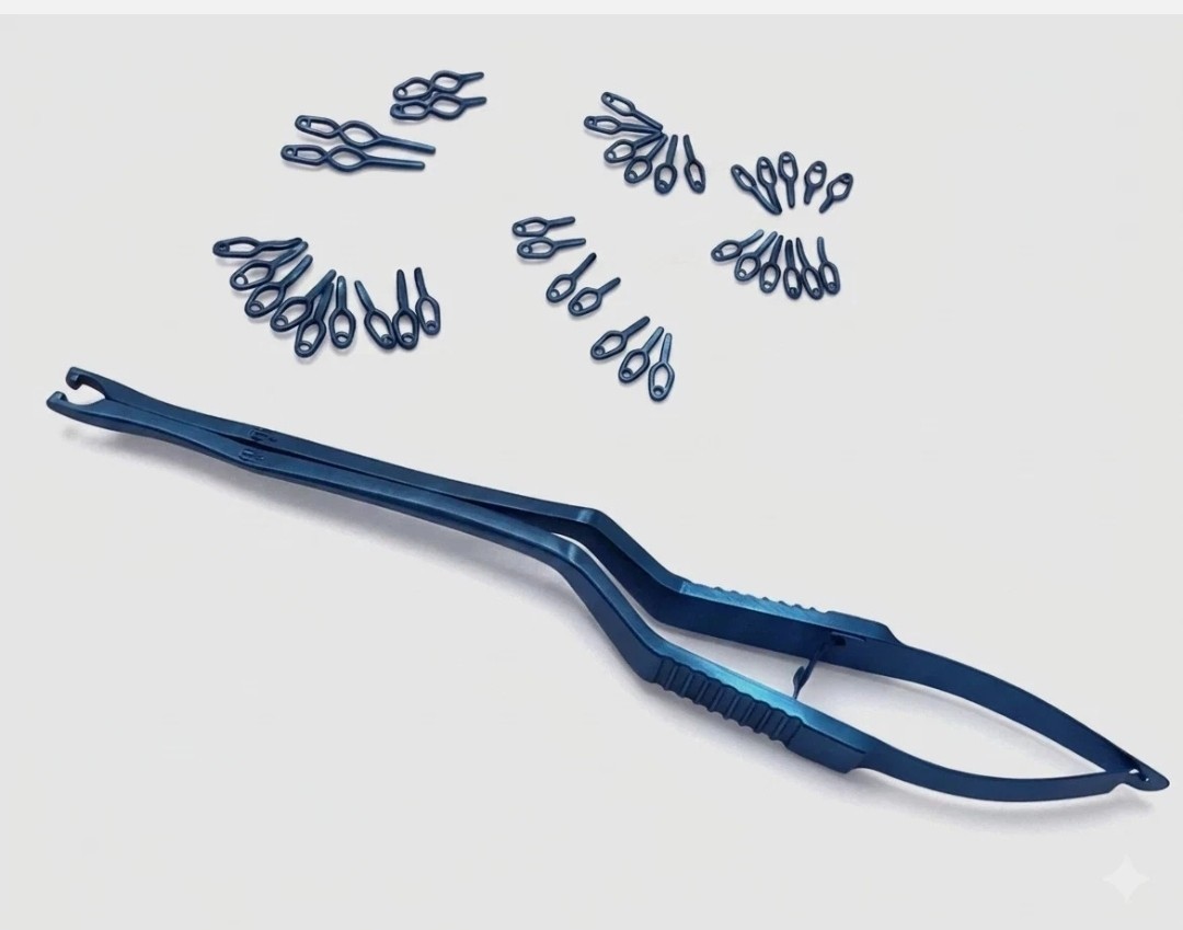 Aneurysm Titanium Clips Set | 40 Clips + Rotating Clip Applicator Instrument