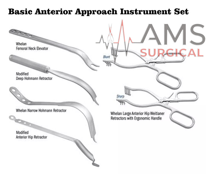 Orthopedic Basic Anterior Approach Instrument Set of 6 Pcs