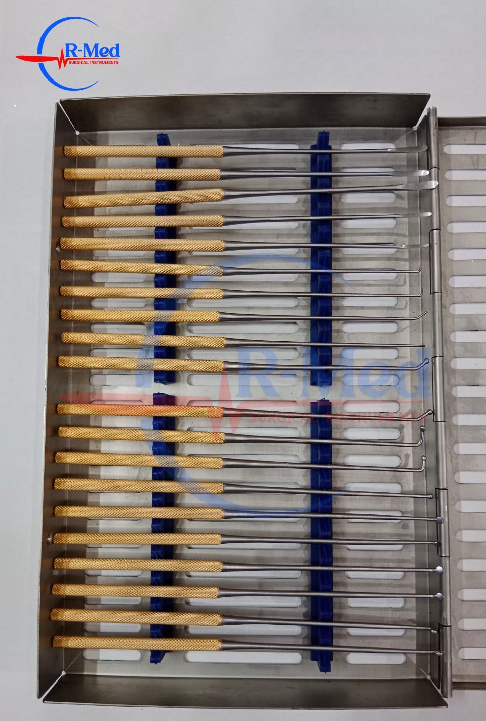 Rhoton Micro Dissector Set 20 Pieces With Gold Neurosurgery Surgical Instruments