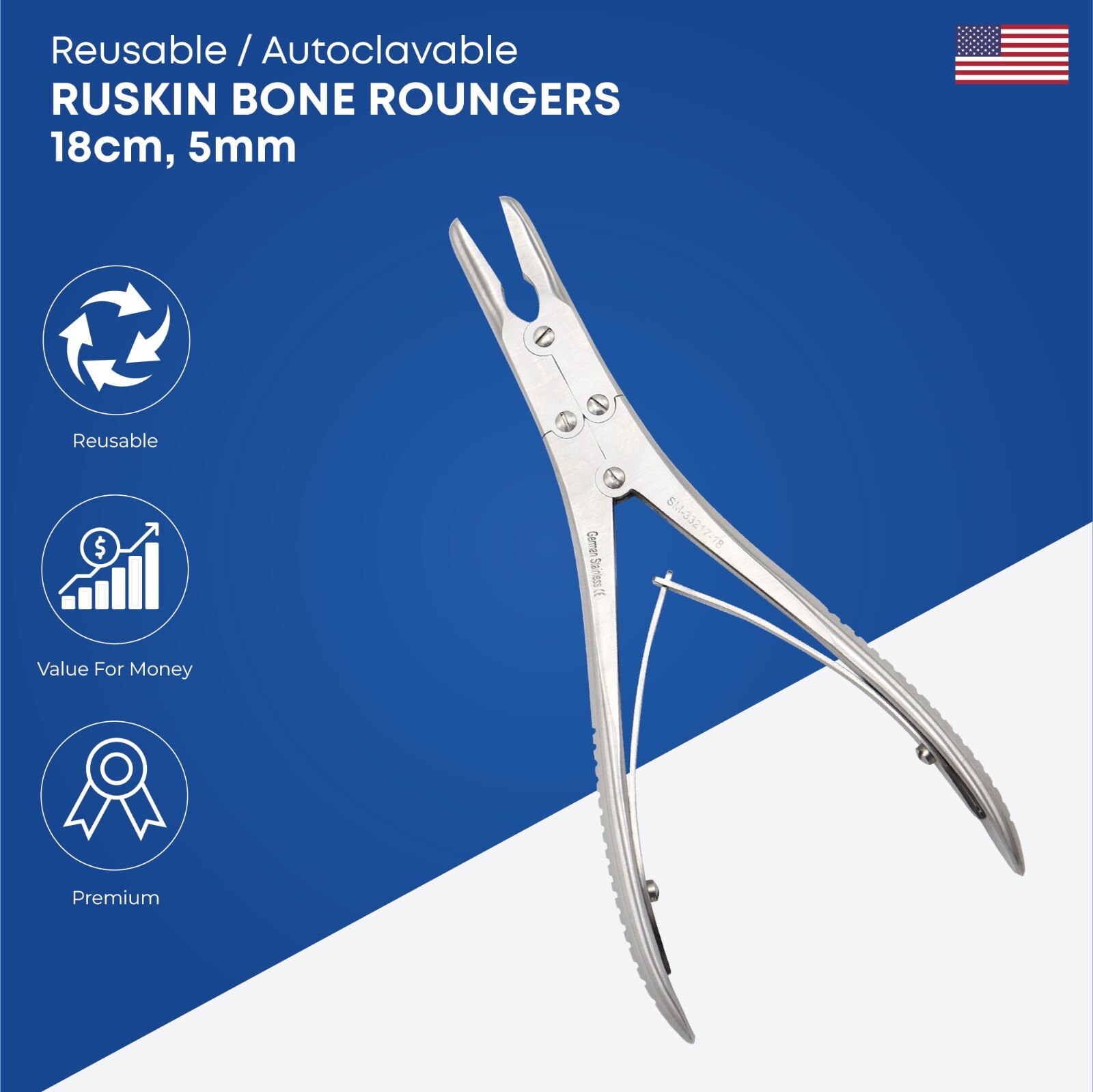 Ruskin Bone Rongeurs Length 18 cm stainless steel Orthopedic Instruments