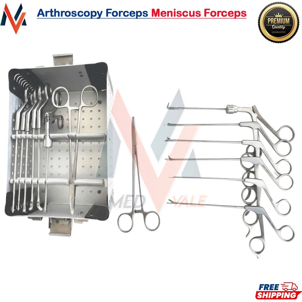 Arthroscopy Forceps Meniscus Forceps Set of 7 Pcs With Box Knee Orthopedic A+