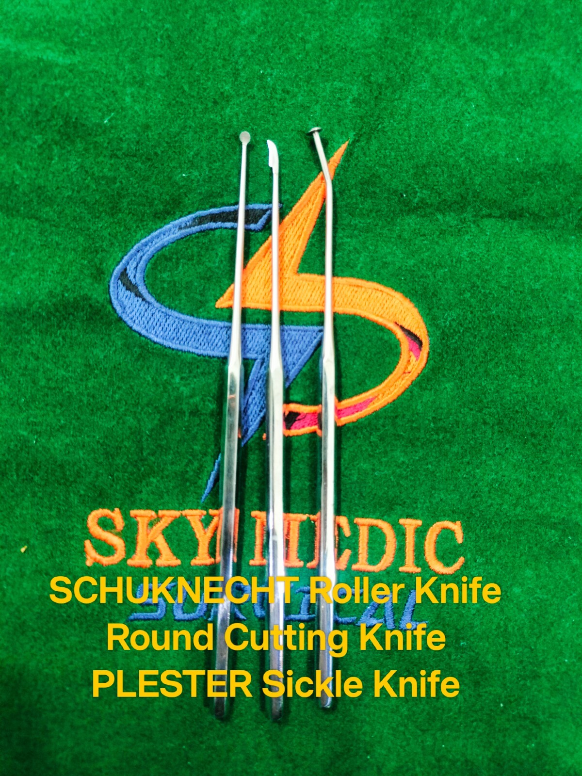 PACK OF 3 PIECES SCHUKNECHT ROLLER AND ROUND CUTTING AND PLESTER SICKLE KNIFES
