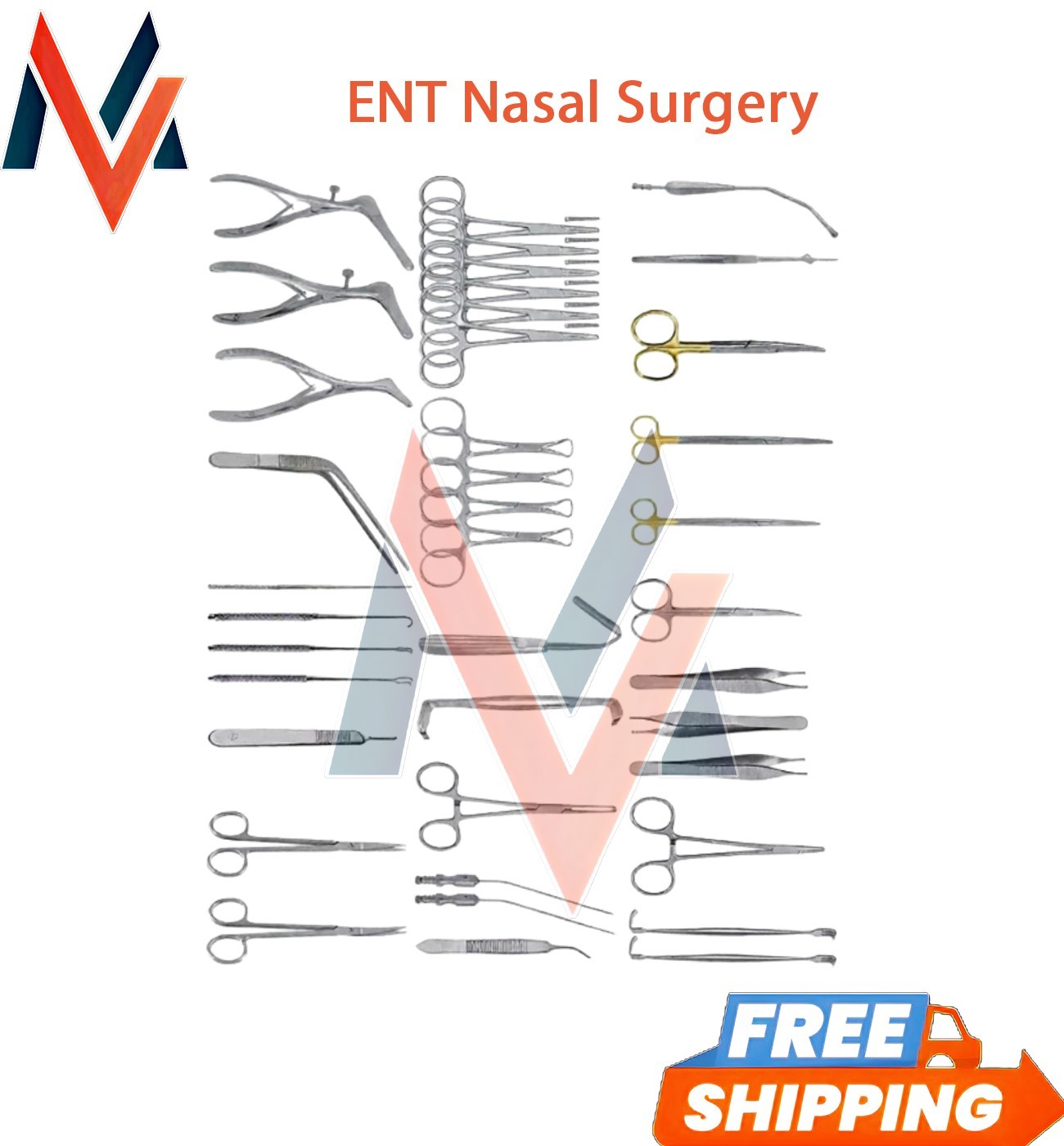 ENT Nasal Surgery Instrument Set 40 Pcs Basic Surgical Tools German Stainless