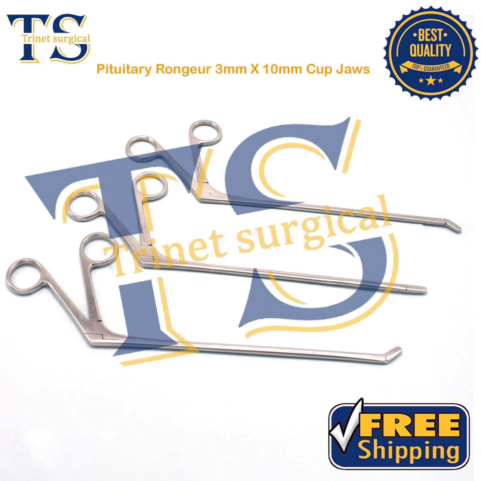 Laminectomy Cushing Pituitary Rongeur 3mm X 10mm Cup Jaws Set Straight Up Down