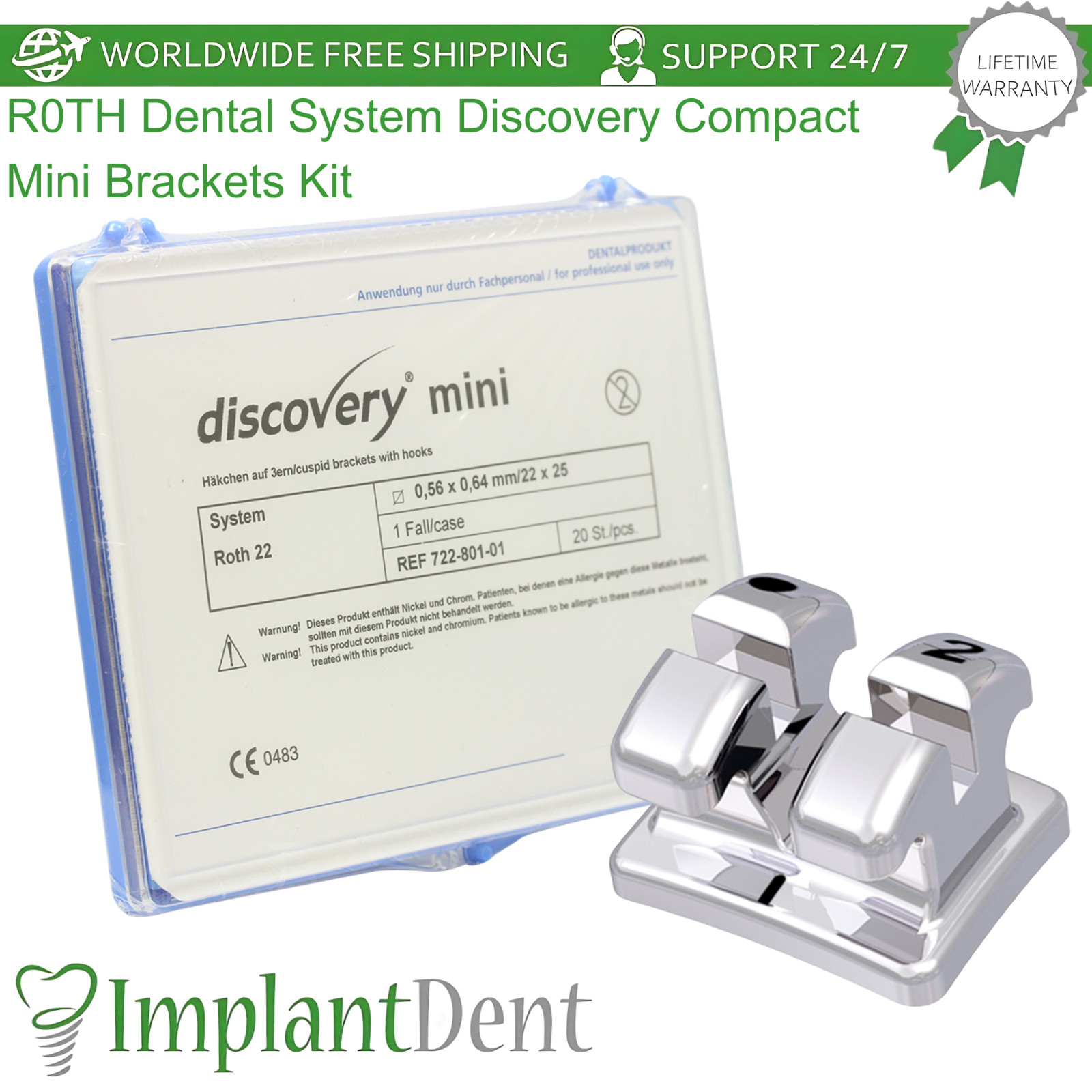 R0TH Dental System Discovery Compact Mini Brackets Kit Crowded Tooth Correction