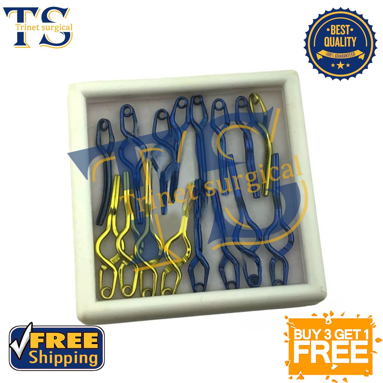 Yasargil Aneurysm Clips Set 15 PCS Titanium Neurosurgery Instruments