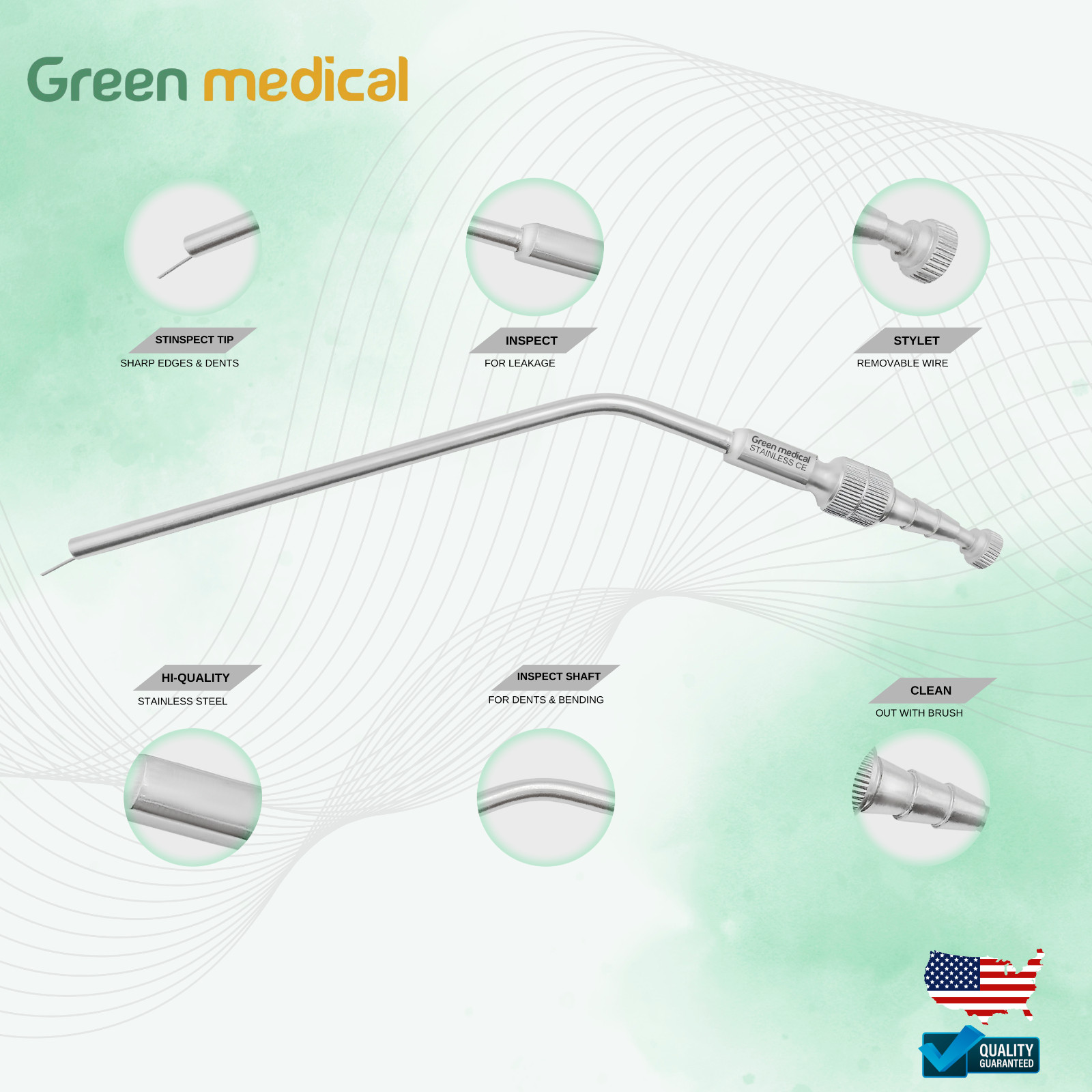 Frazier Suction Surgical Tube 6fr (2mm) 20cm Aspirator Diagnostic Instruments