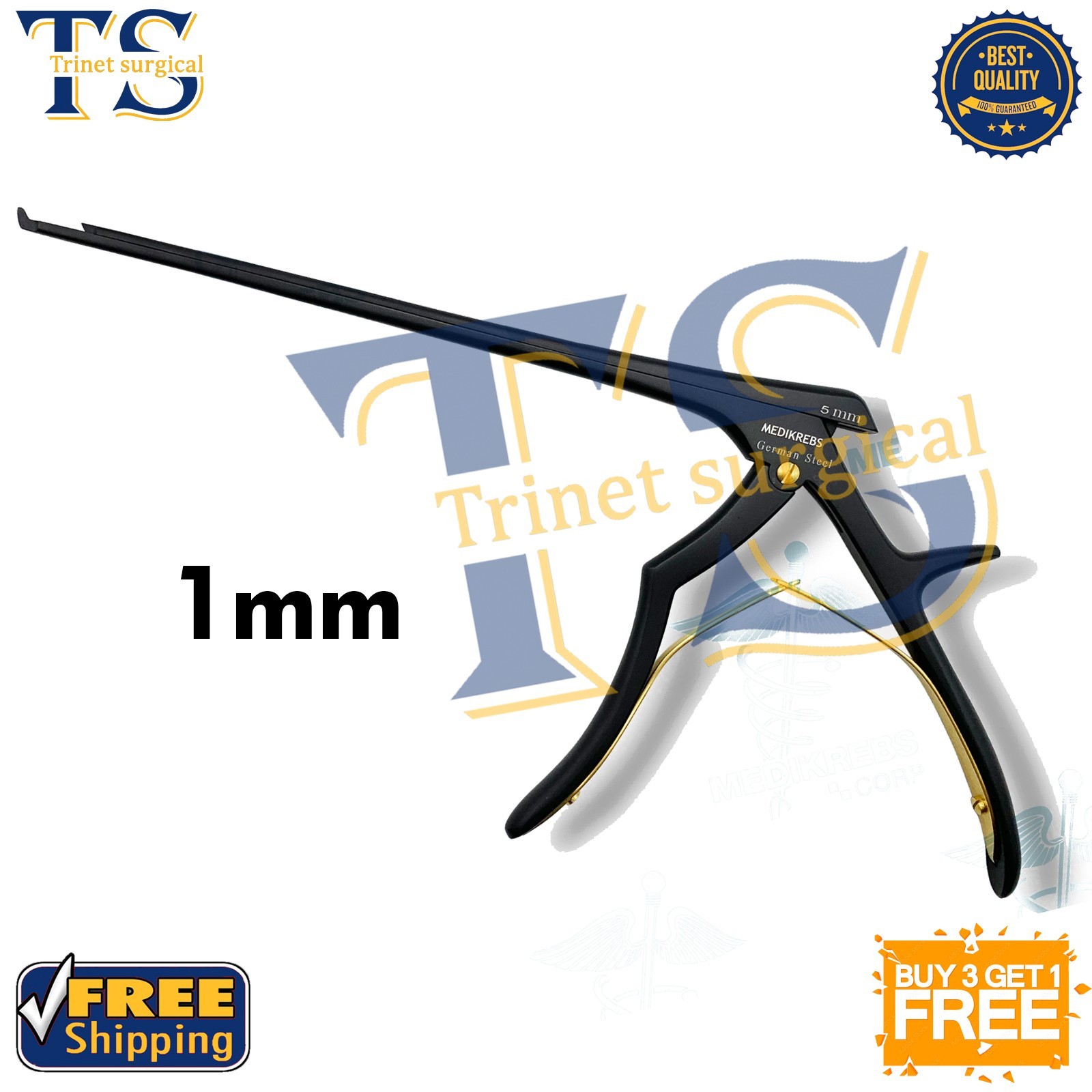 Kerrison Black Punch Rongeur 45 Degrees Forward UP 1 mm x 22 cm OR Grade