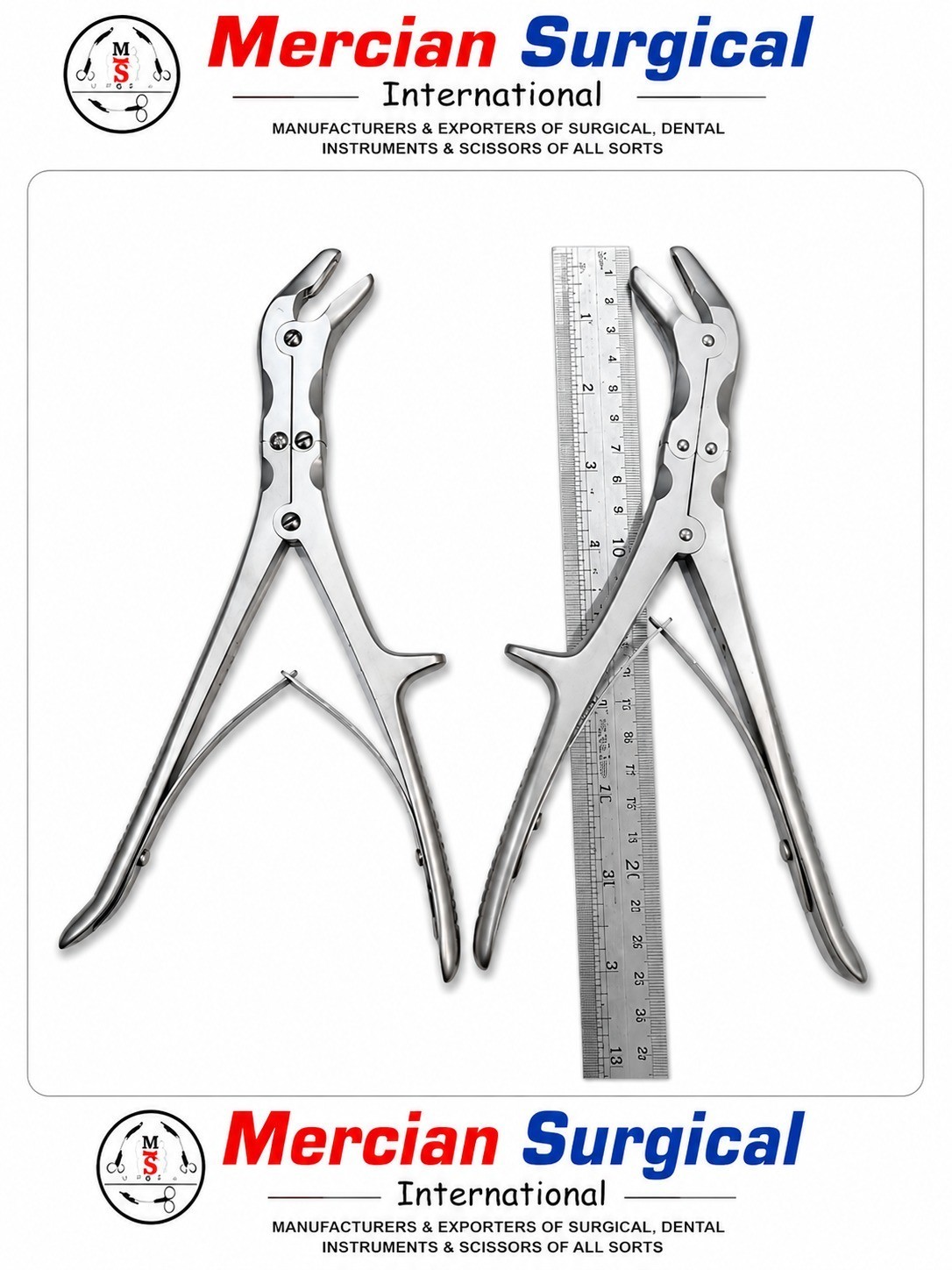 2PCS Echlin Duckbill Bone Nibbler Double Action 23cm 9″ Orthopedic Instrument
