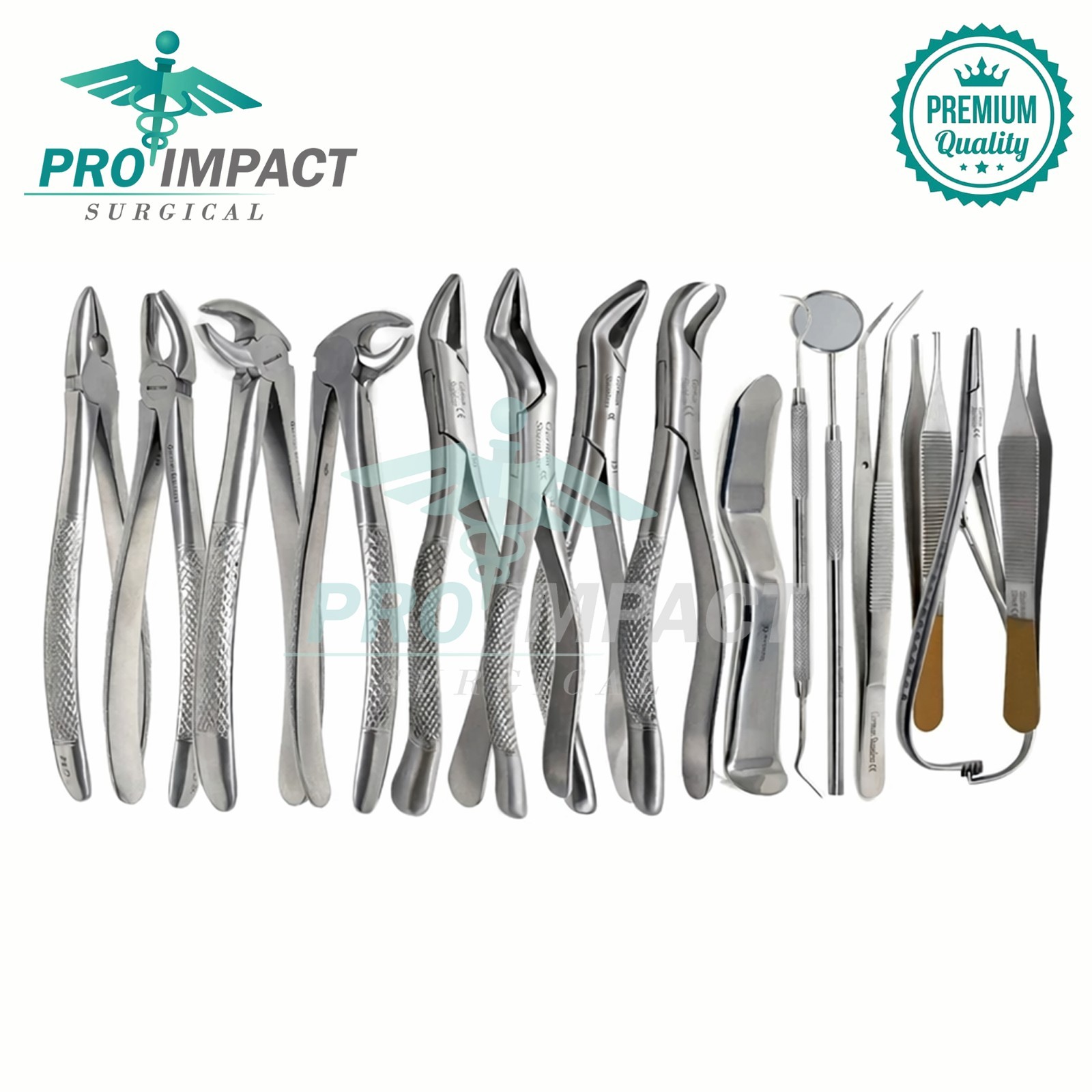 GERMAN 74 PC ORAL DENTAL SURGERY EXTRACTING ELEVATORS FORCEPS INSTRUMENT KIT SET