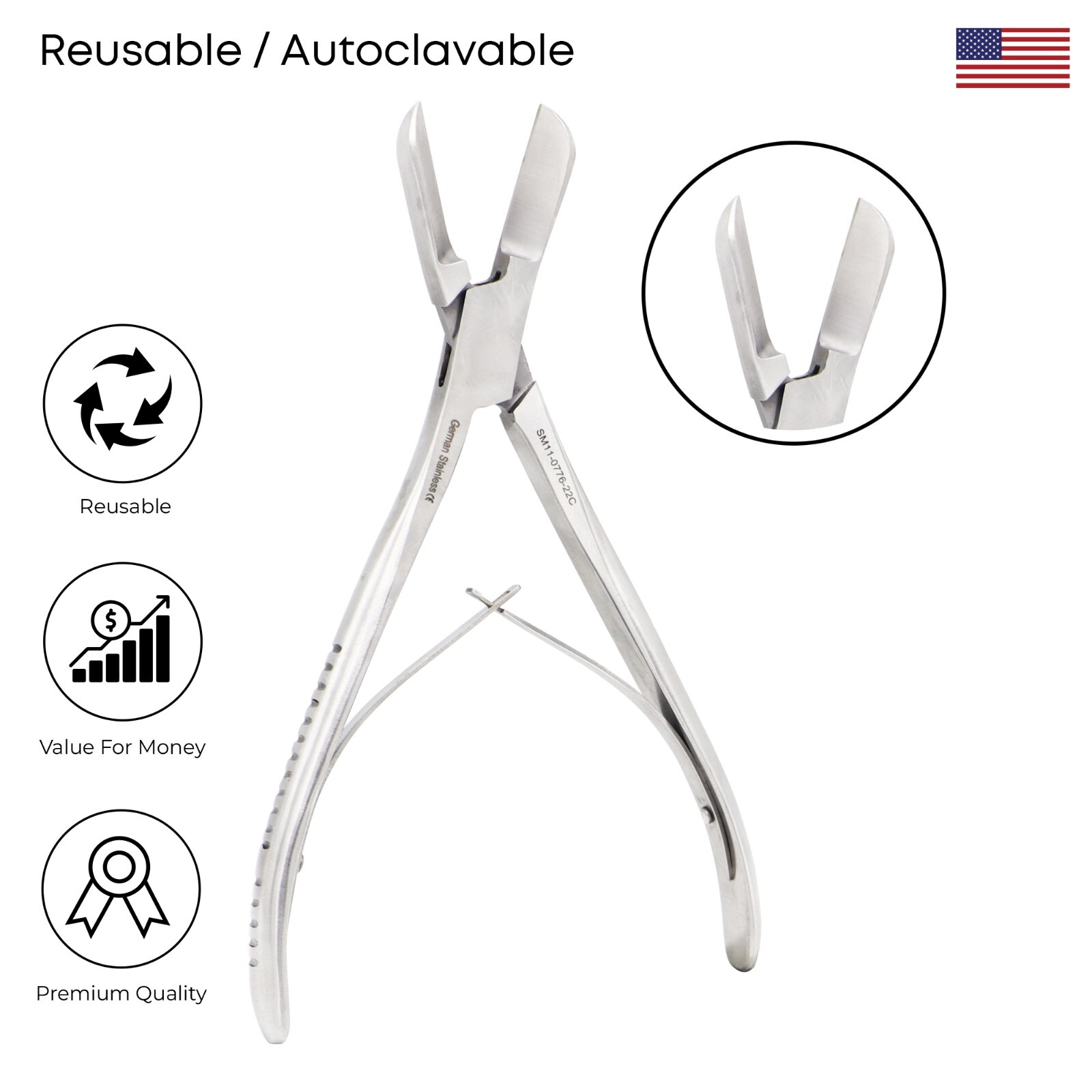 Liston Bone Cutting Forceps 22cm Curved Surgical Orthopedic Instruments