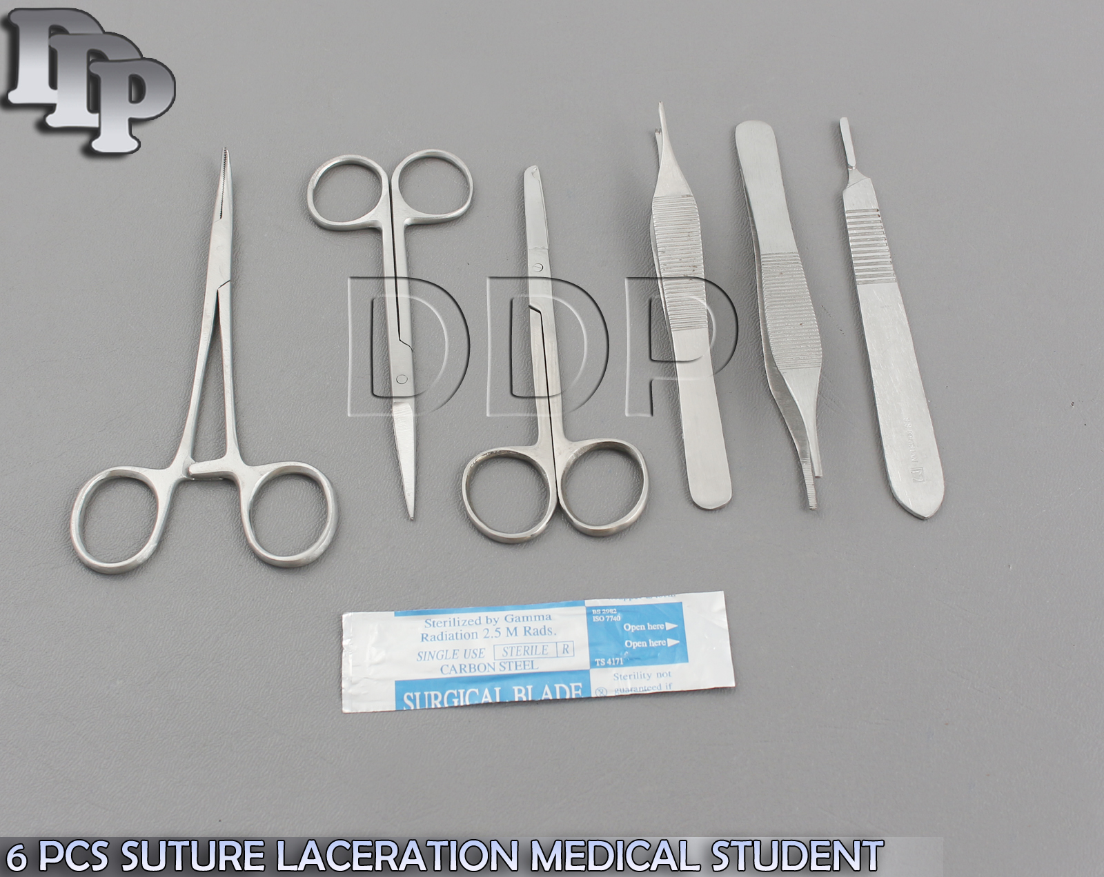 6 PCS SUTURE LACERATION MEDICAL STUDENT SURGICAL INSTRUMENTS SET KIT+5 BLADE #10