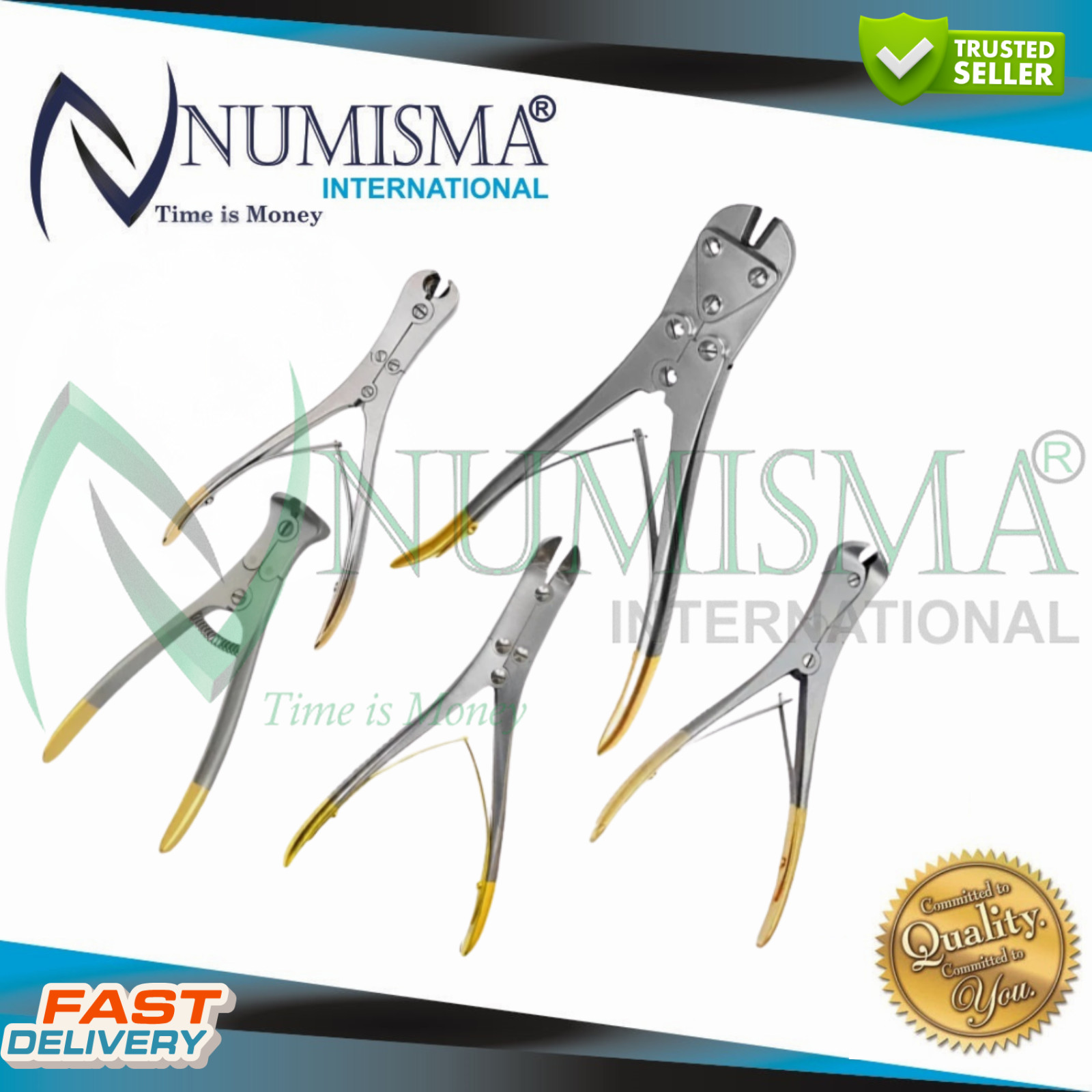 TC Pin Wire Cutters Set of 5 Pcs Orthopedic Surgical High Quality Instruments