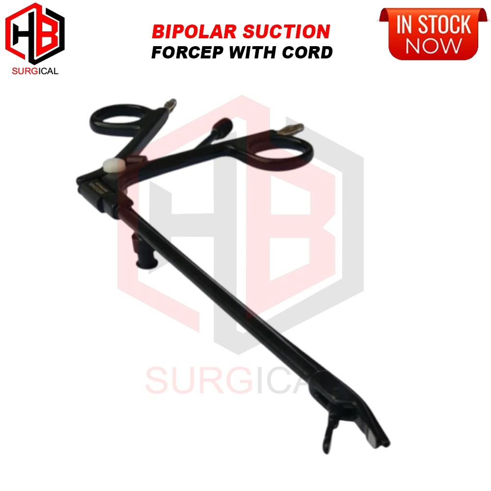 STAMMBERGER Bipolar Suction Forceps, 12.5cm Length, 15° Up Tip With Cord 3 meter