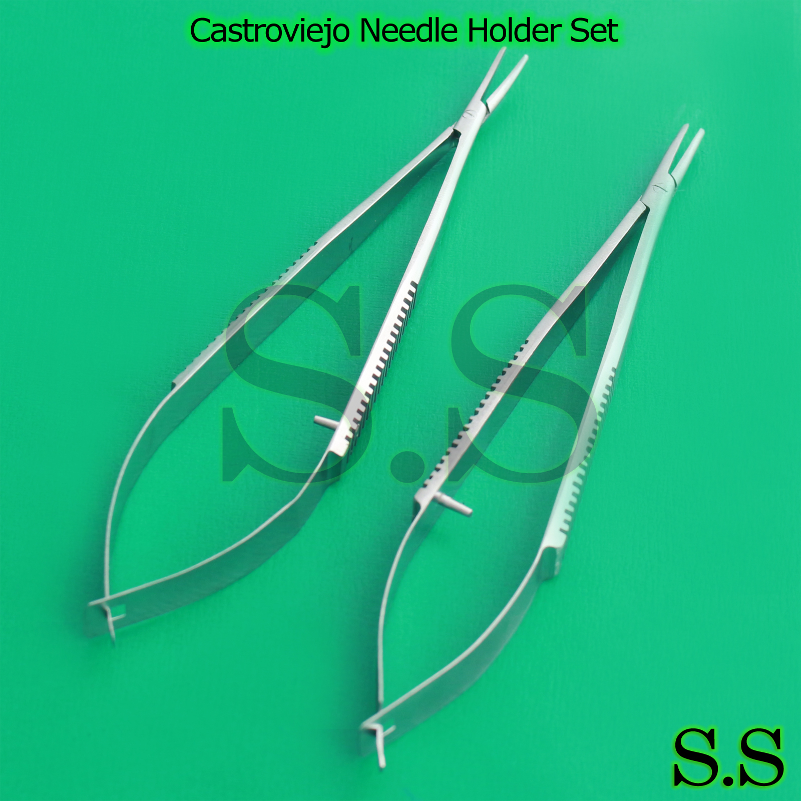 Set Of 2 Castroviejo Needle Holder 5.5″ Cvd,Str Without Lock Surgical Instrument
