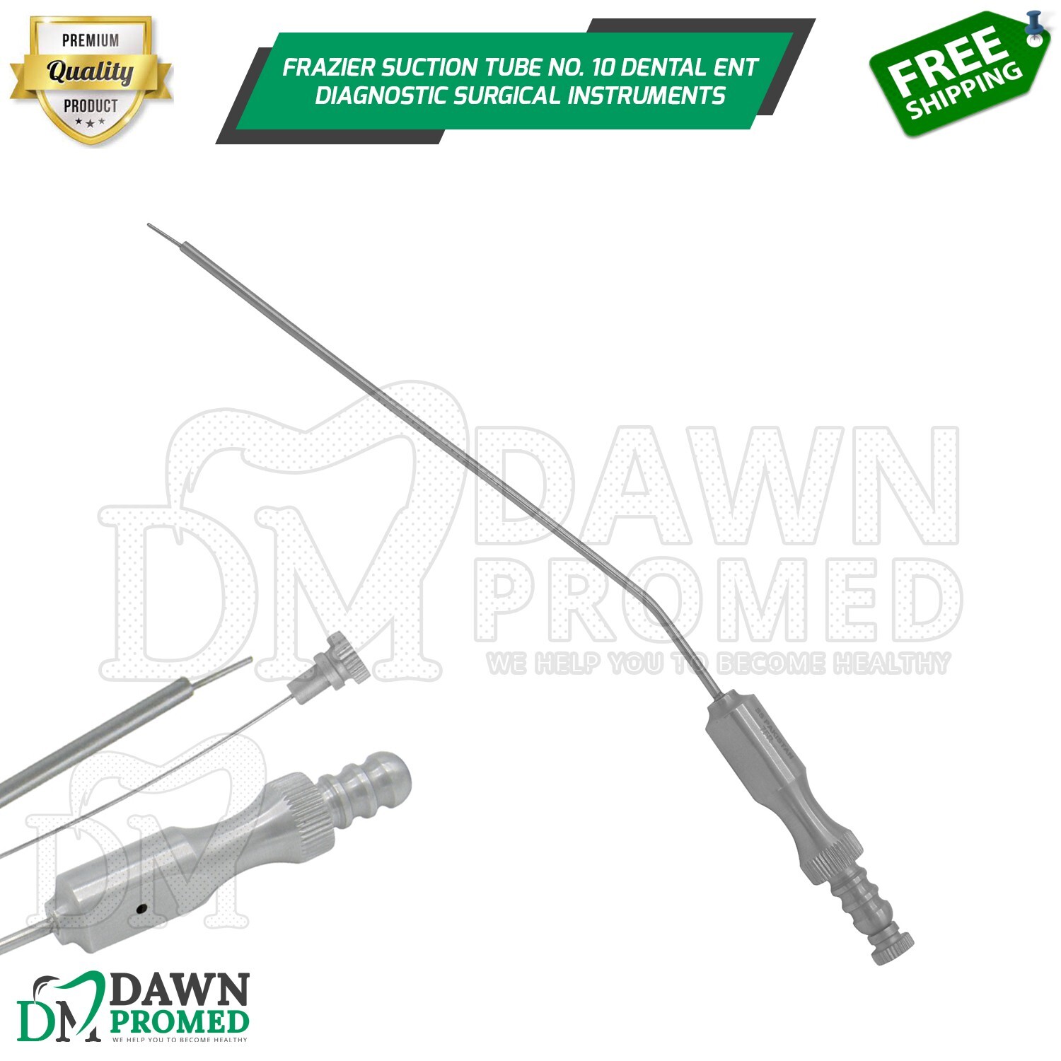 Frazier Aspirator Suction Tube No.10 Dental ENT Diagnostic Surgical Inst German