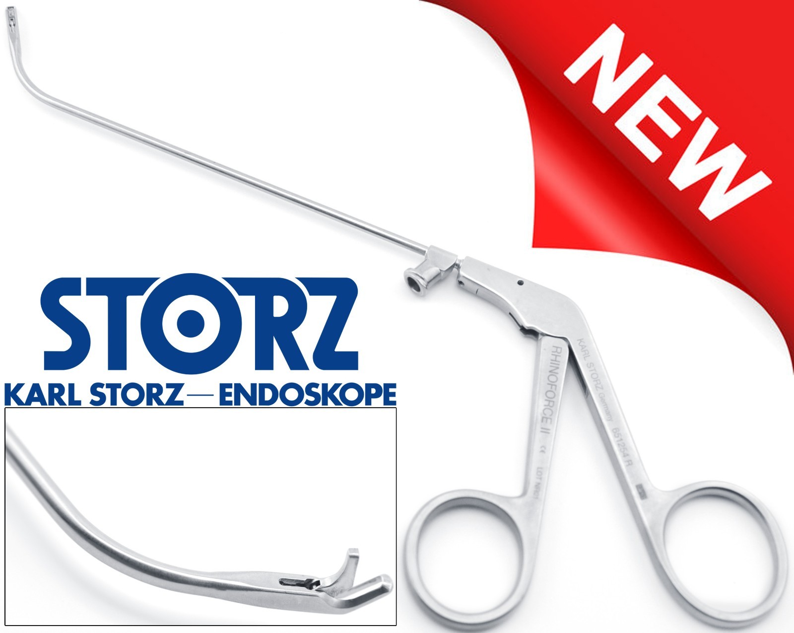 KARL STORZ 651254R Rhinoforce II KUHN 60° Sinus Punch Right Side 1.5x4mm Bite 6″