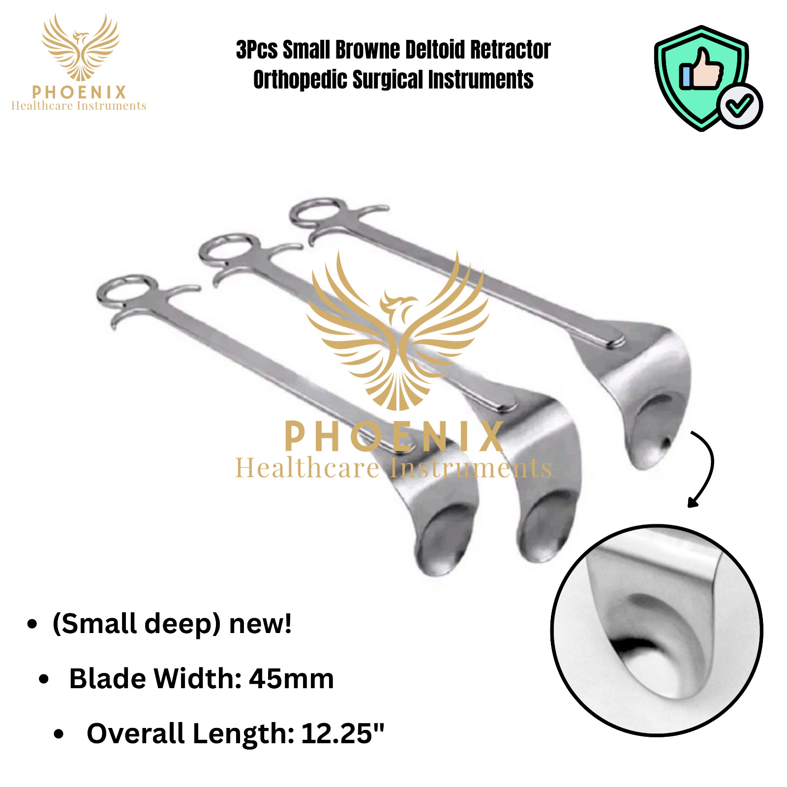 3Pcs Small Browne Deltoid Retractor Orthopedic Surgical Instruments