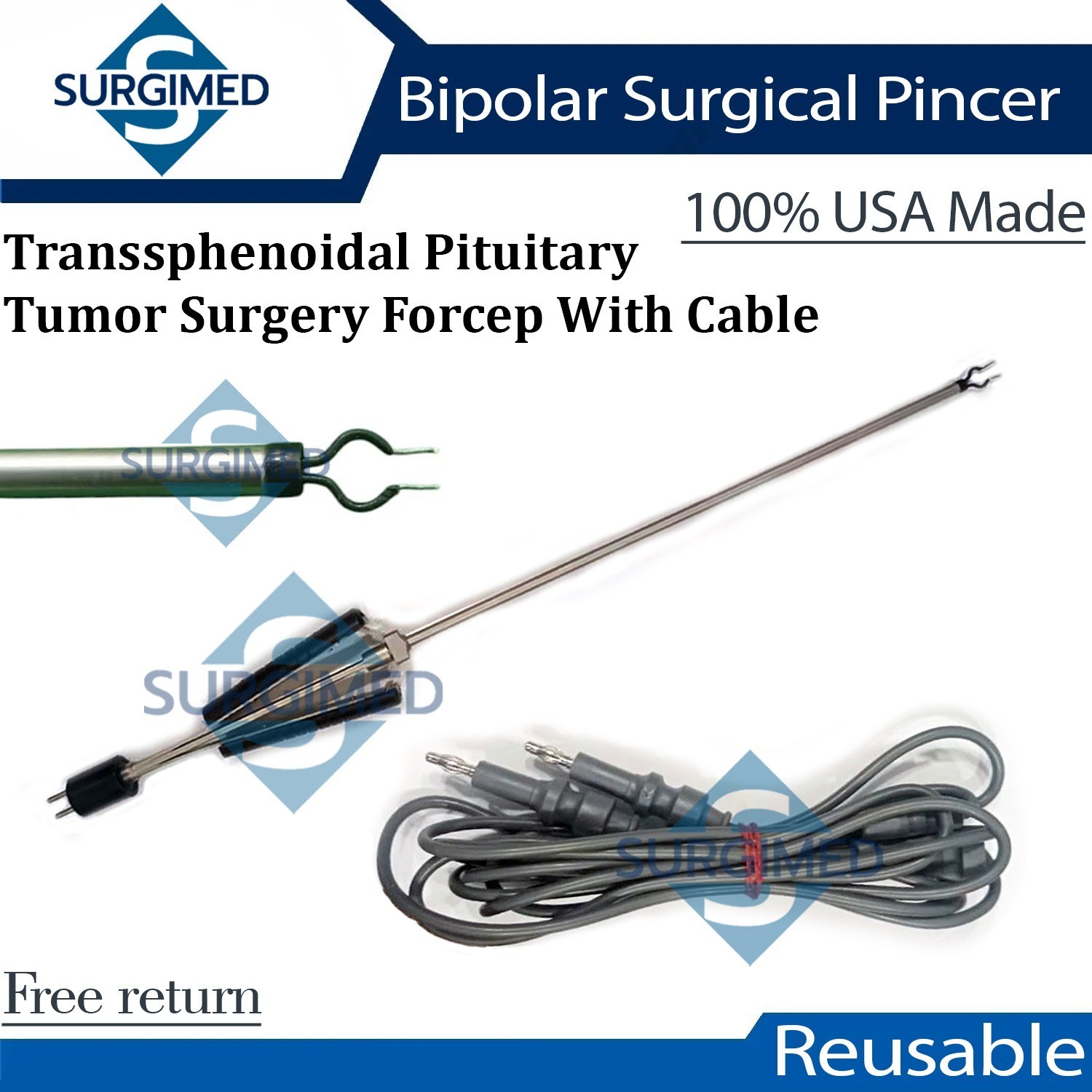 Bipolar Surgical Pincer Transsphenoidal Pituitary Tumor Forceps Reusable CE