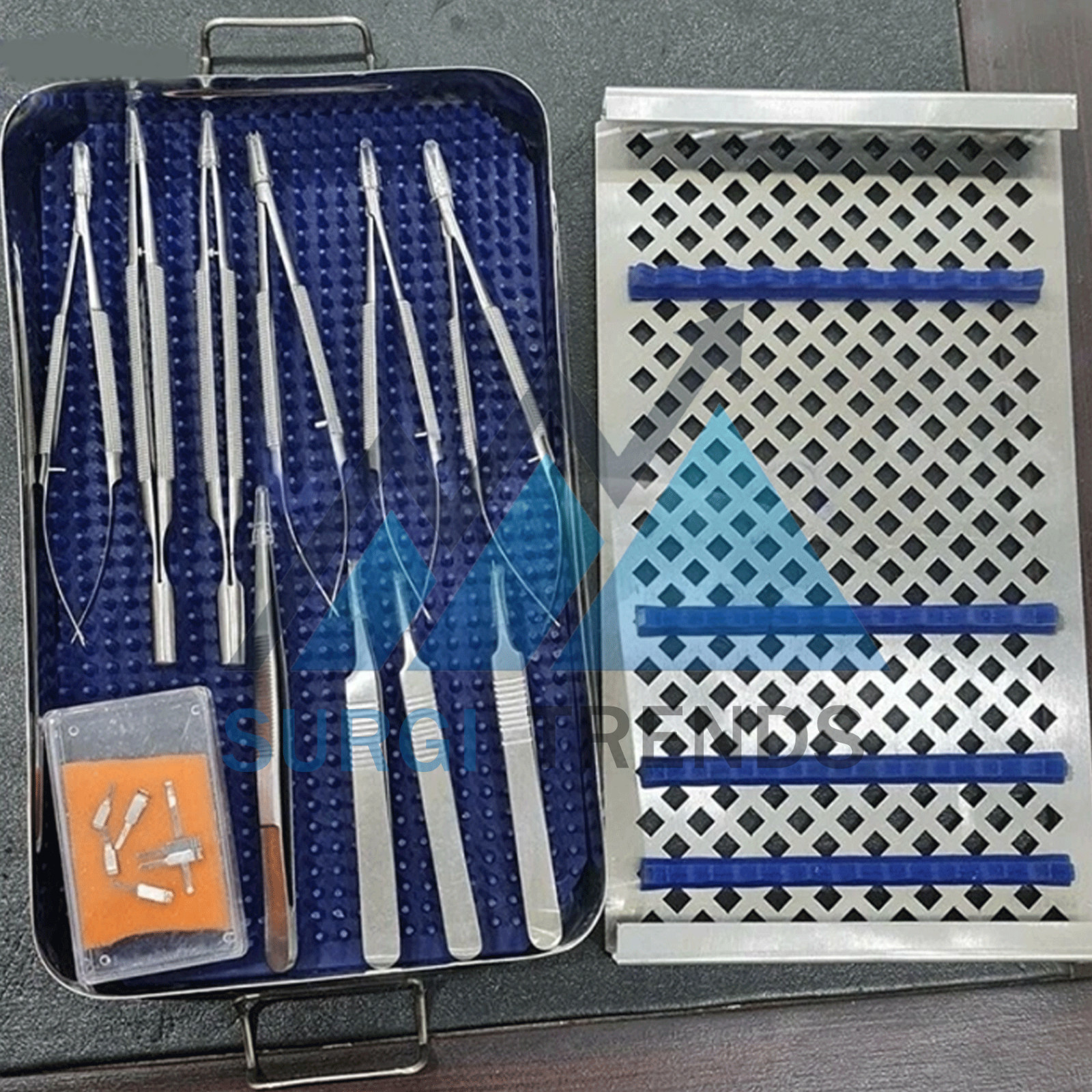 hand surgery basic set of micro surgical instruments with case