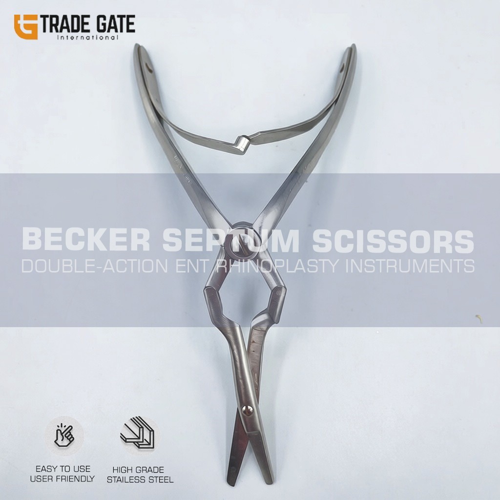 Becker Septum Scissors Double-Action ENT Rhinoplasty Instruments German Steel