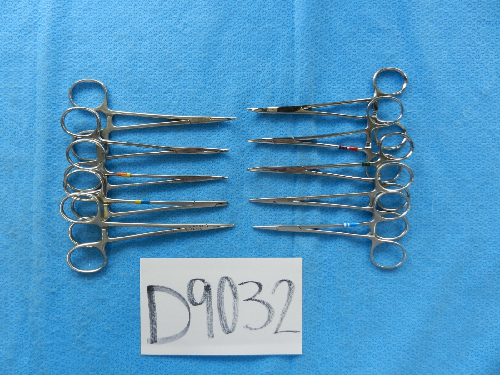 D9032 V. Mueller Codman Dittmar Lot of 10 Straight/Curved Forceps Approx. 12cm