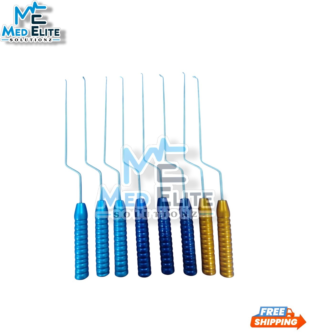 American Rainbow Cervical Curettes Set 8PC Orthopedic Spine Surgery Instruments