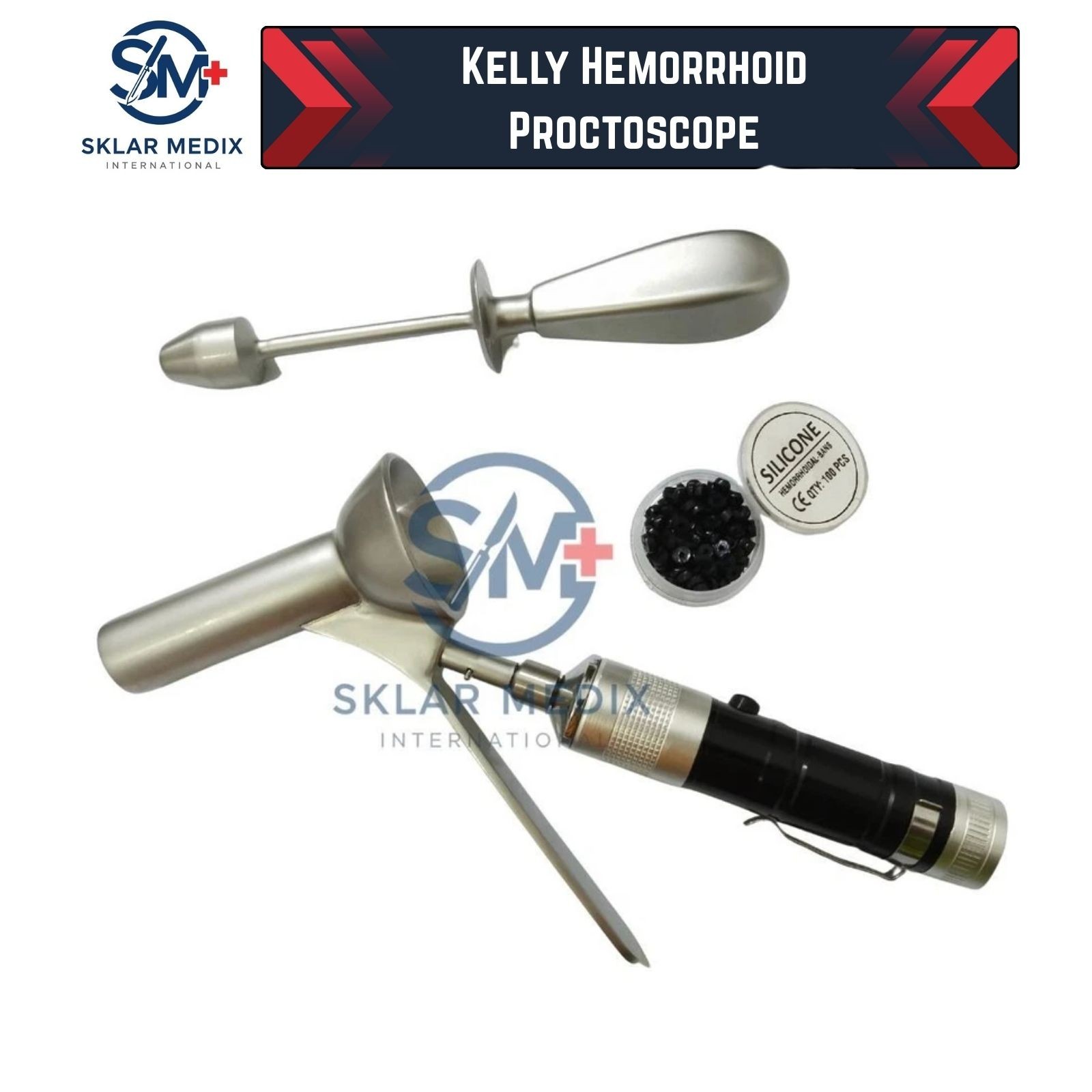 Kelly Hemorrhoid Proctoscope Light Source Rectal Anoscope Surgical Instruments |