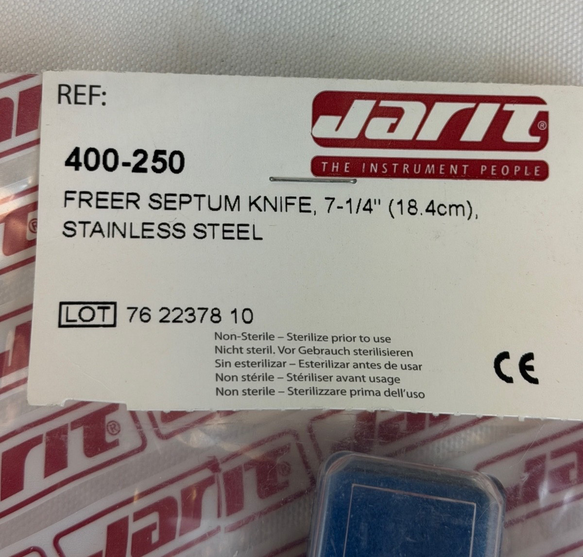 Jarit 400-250 Freer Septum Knife 7.25″ ENT