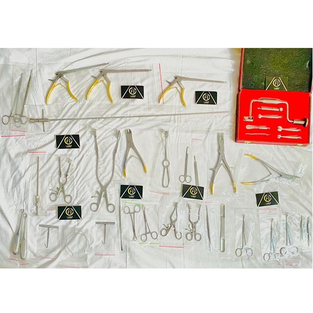Craniotomy Set of 38 pcs with Hudson Brace set Neuro Surgery set Shunt passer